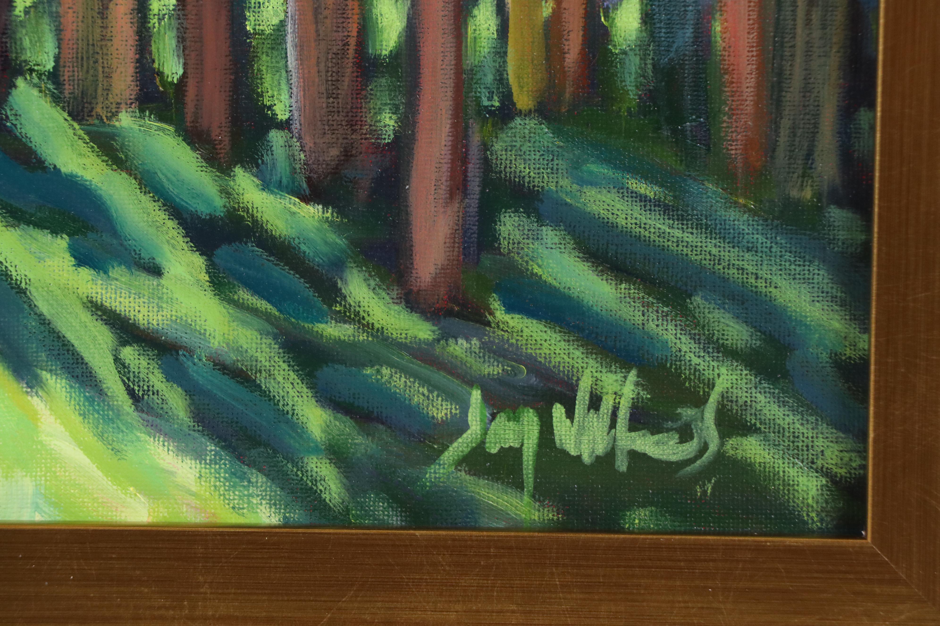 Jay Wilford Woodland Landscape Oil Painting "Tree Shadow," 21st Century