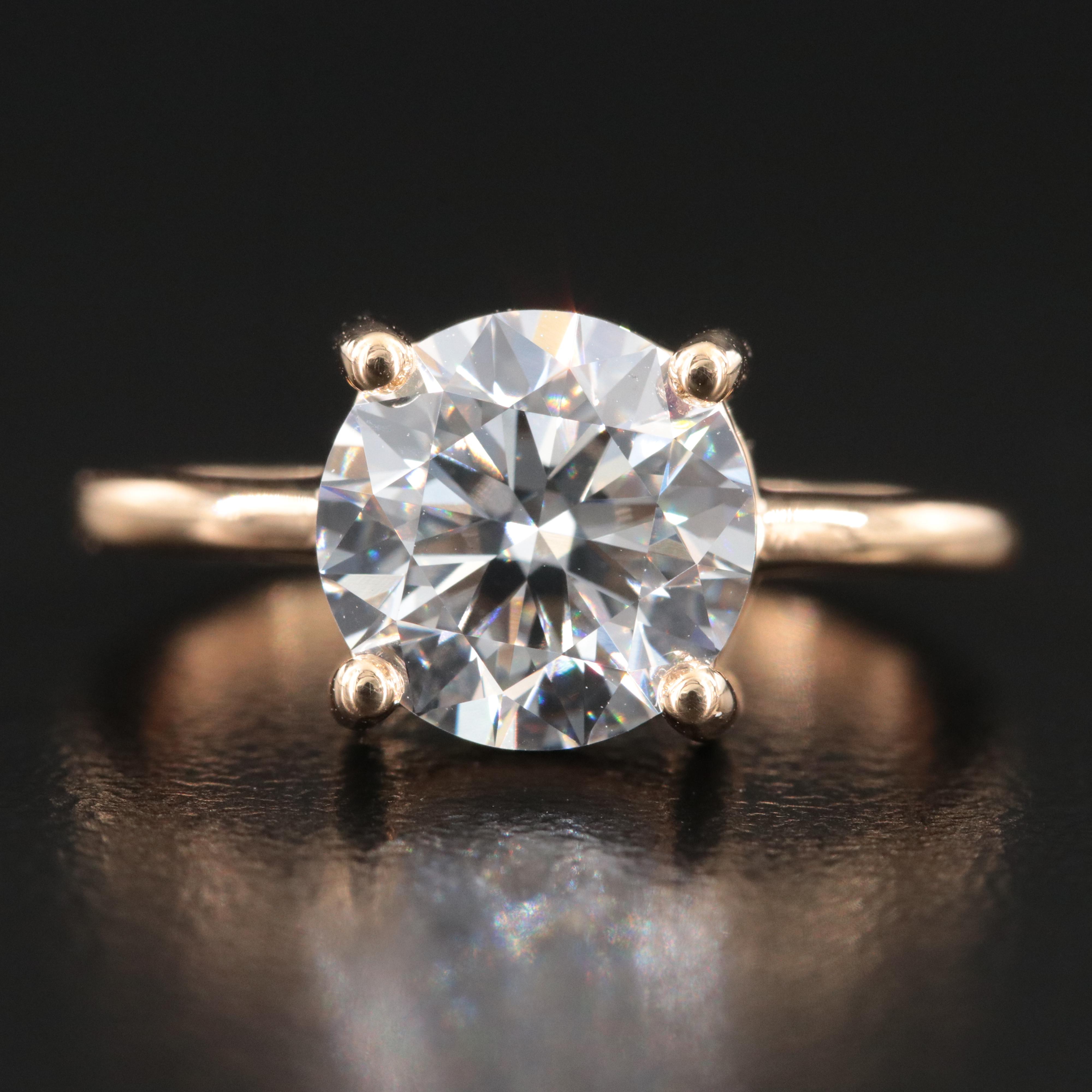 18K 2.40 CT Lab Grown Diamond Solitaire Ring with IGI Report