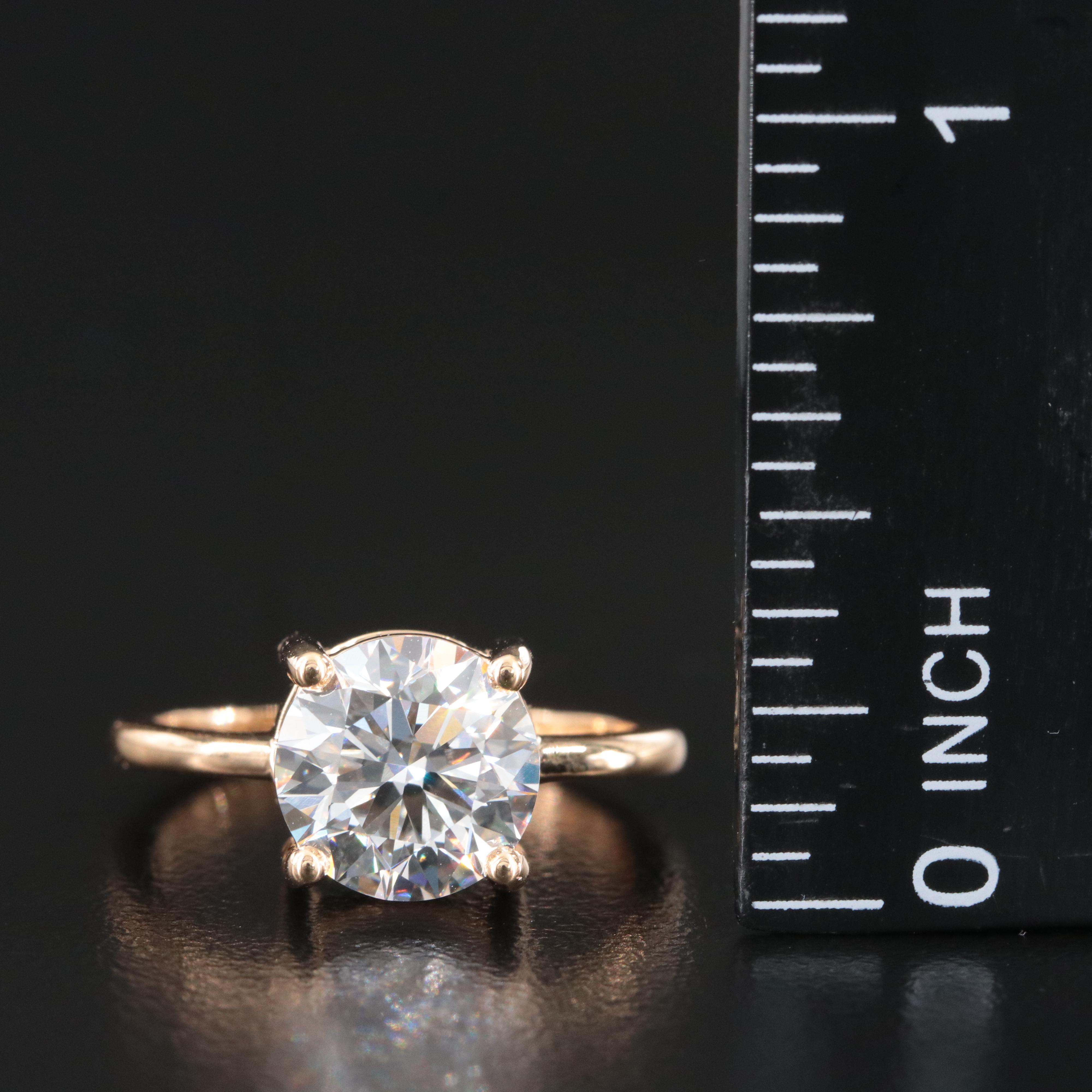 18K 2.40 CT Lab Grown Diamond Solitaire Ring with IGI Report