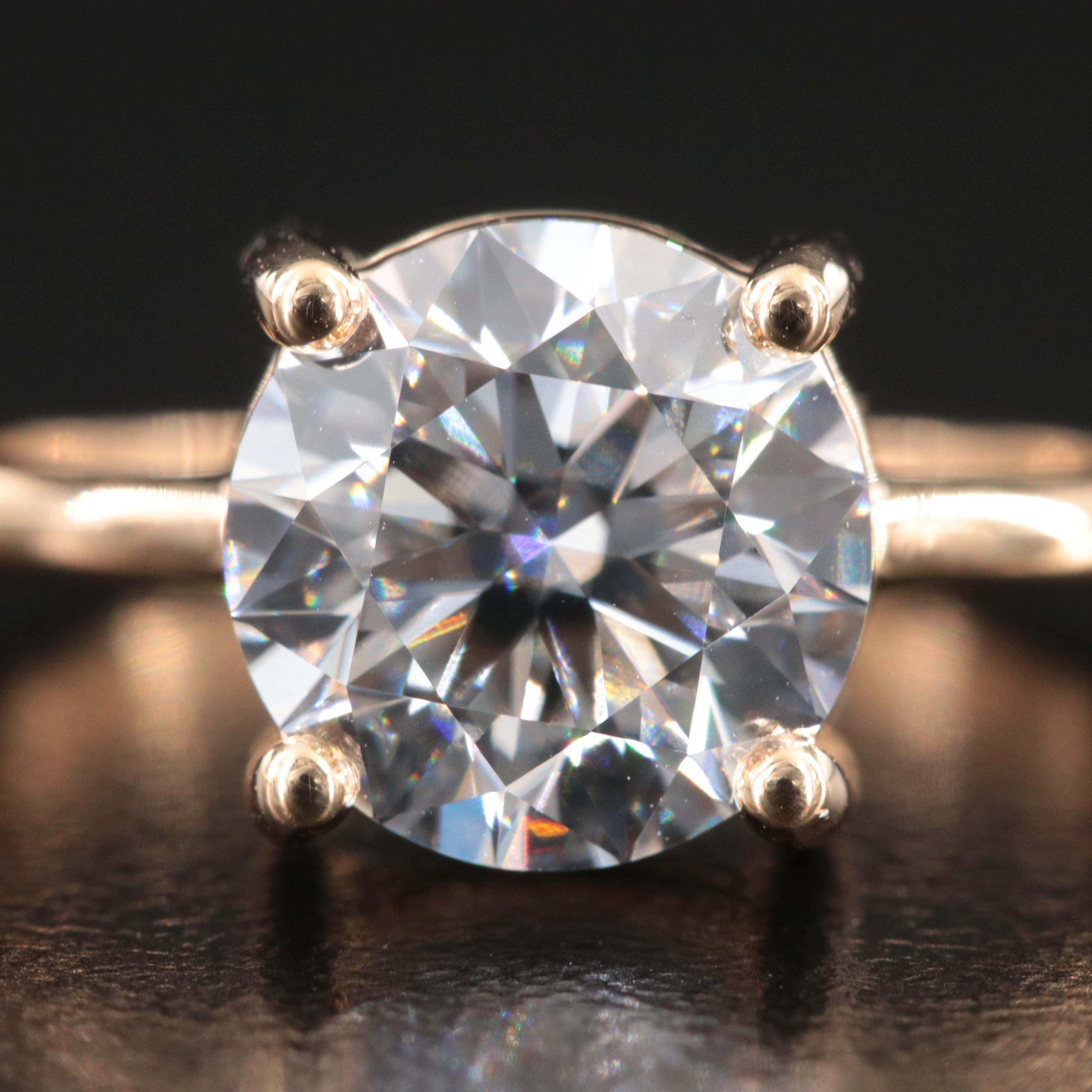 18K 2.40 CT Lab Grown Diamond Solitaire Ring with IGI Report