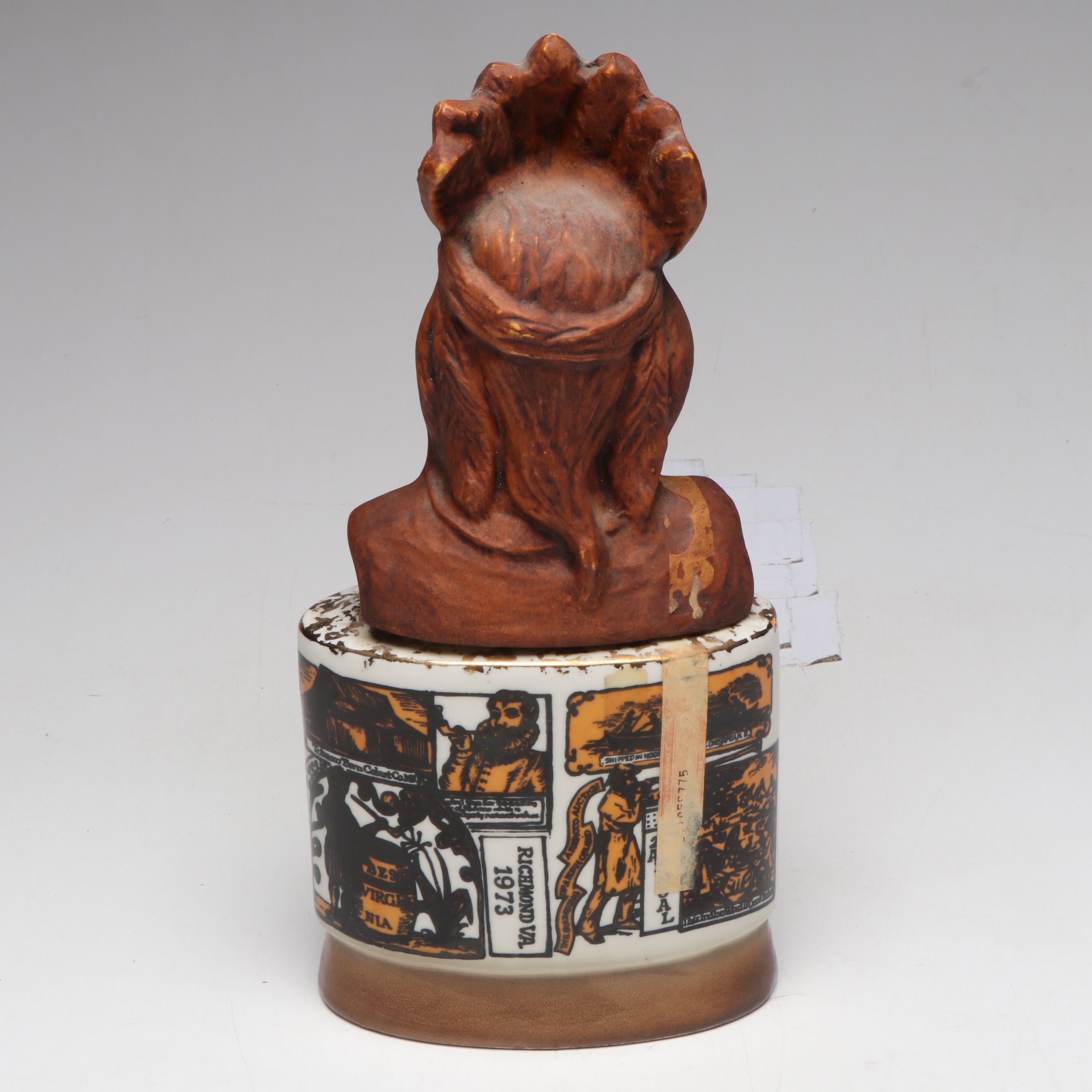 Jim Beam "National Tobacco Festival" Native American Inspired Ceramic Decanter