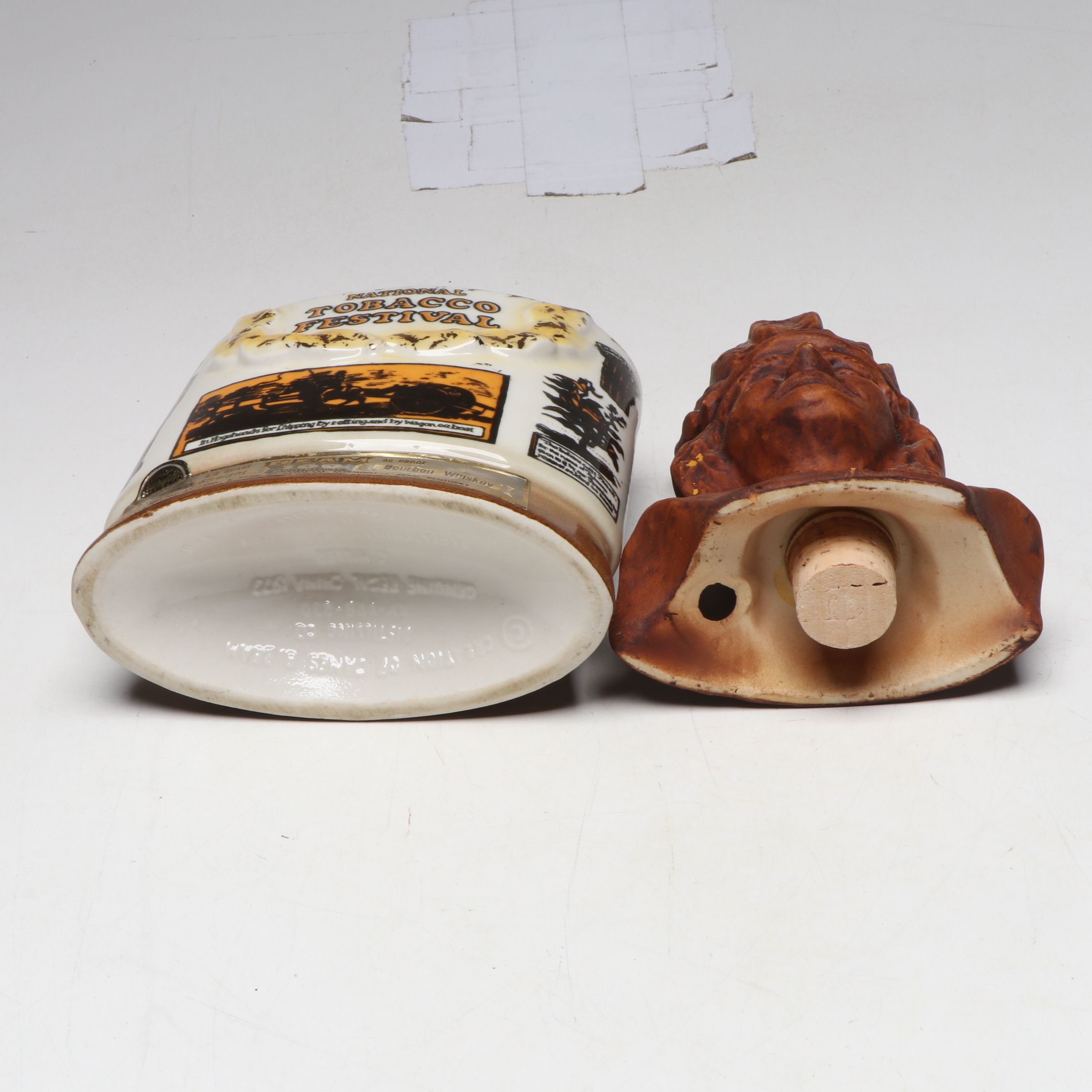 Jim Beam "National Tobacco Festival" Native American Inspired Ceramic Decanter