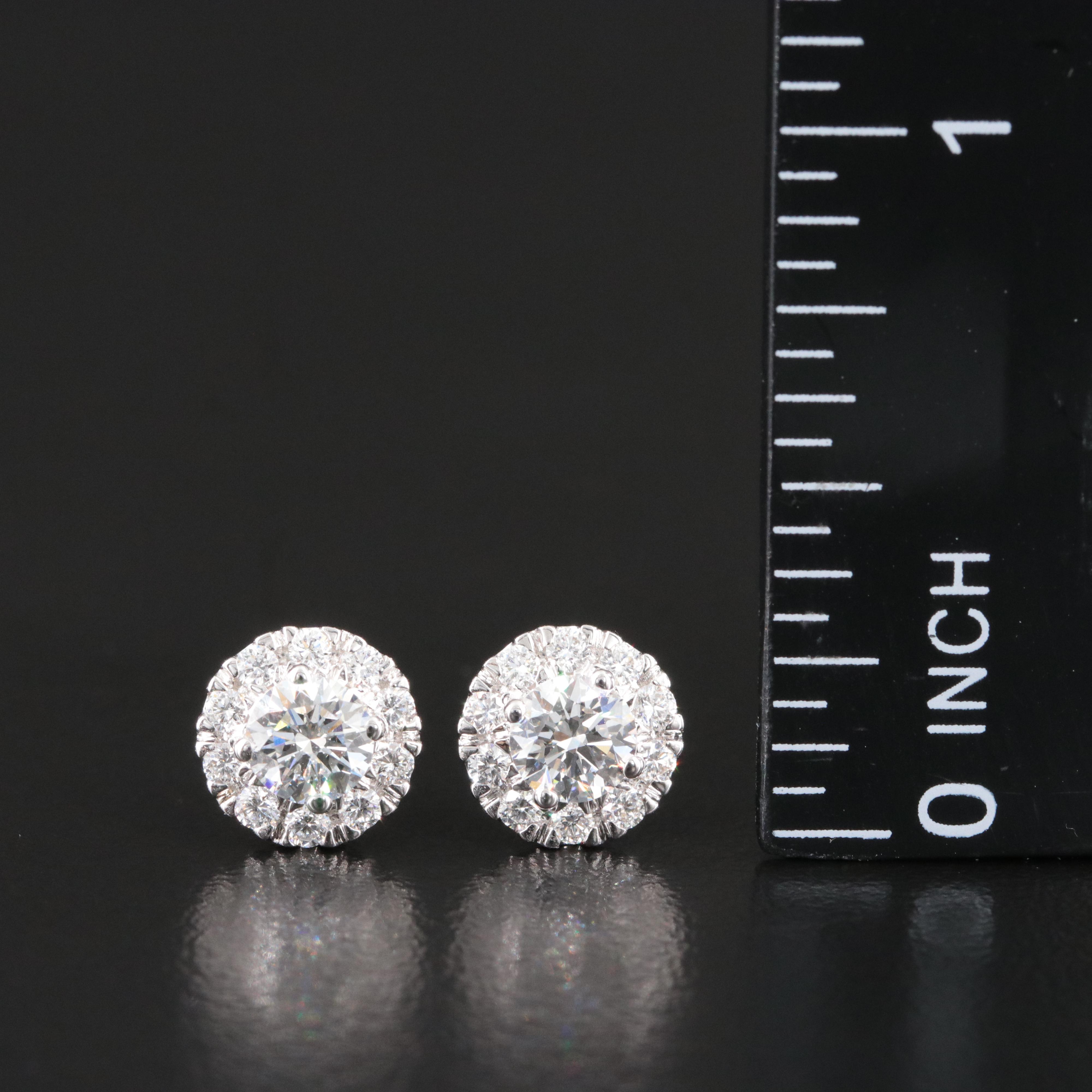 14K 1.00 CTW Lab Grown Diamond Halo Earrings