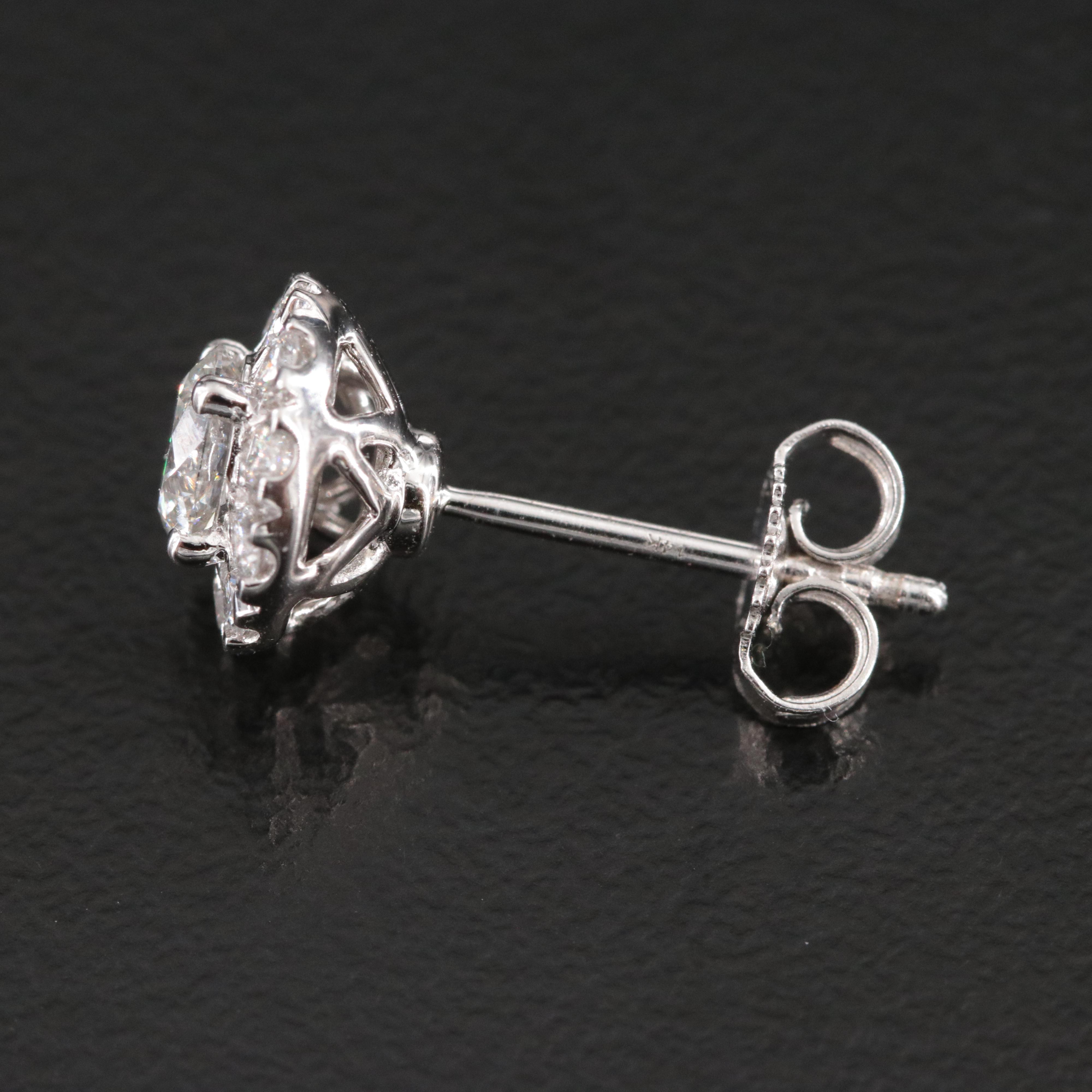 14K 1.00 CTW Lab Grown Diamond Halo Earrings