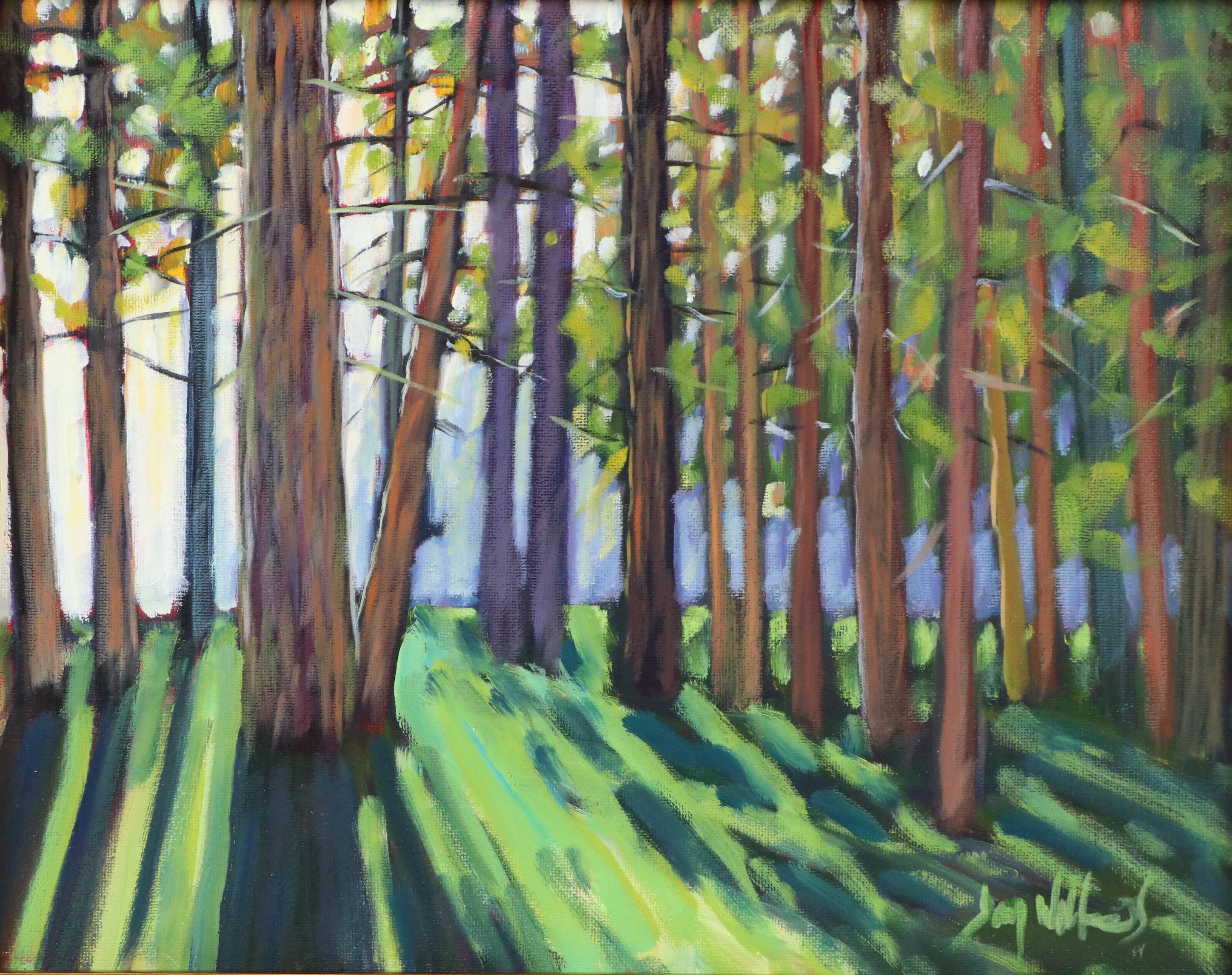 Jay Wilford Woodland Landscape Oil Painting "Tree Shadow," 21st Century