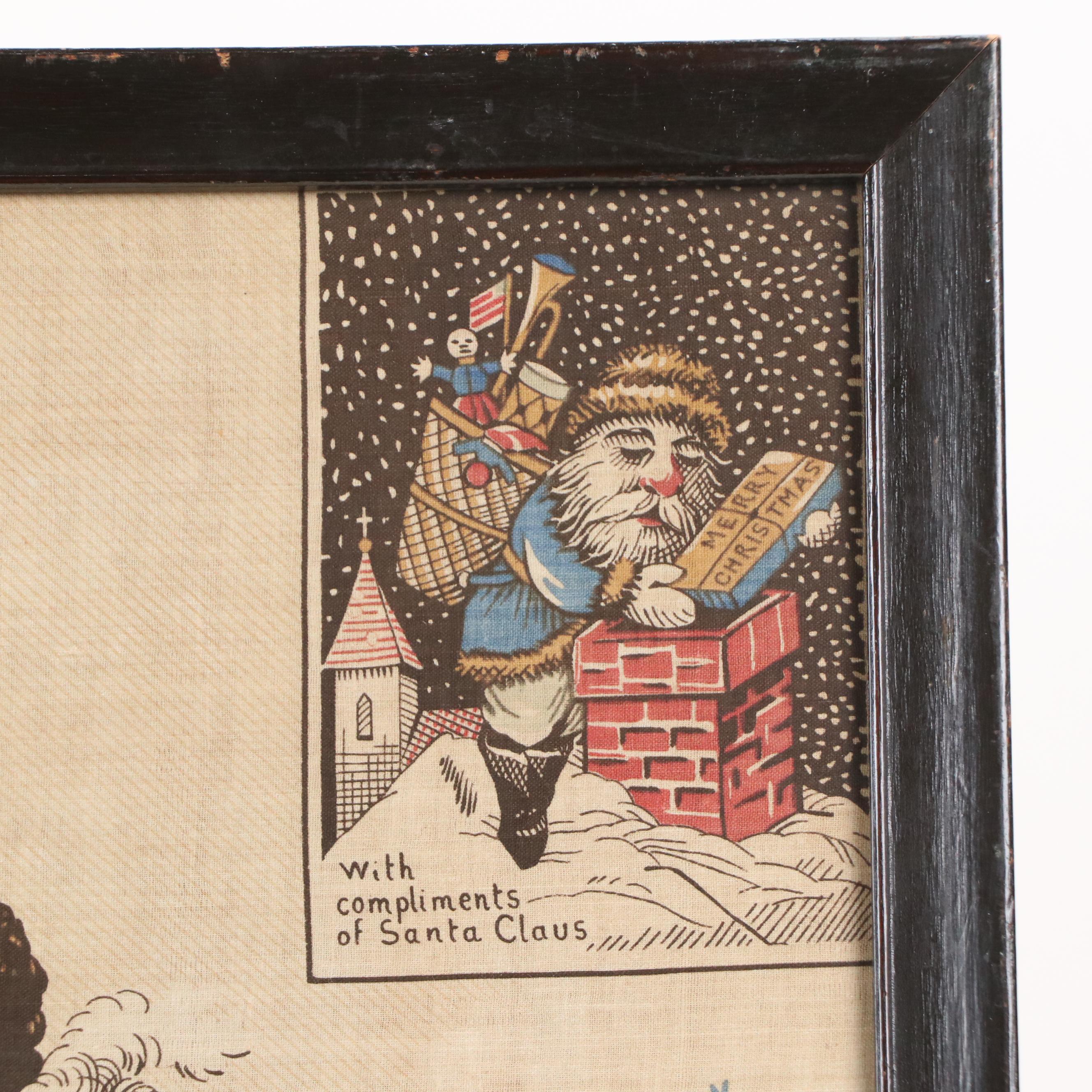 Oriental Print Works Fabric Print After E. Peck "Patriotic Santa Claus," 1868