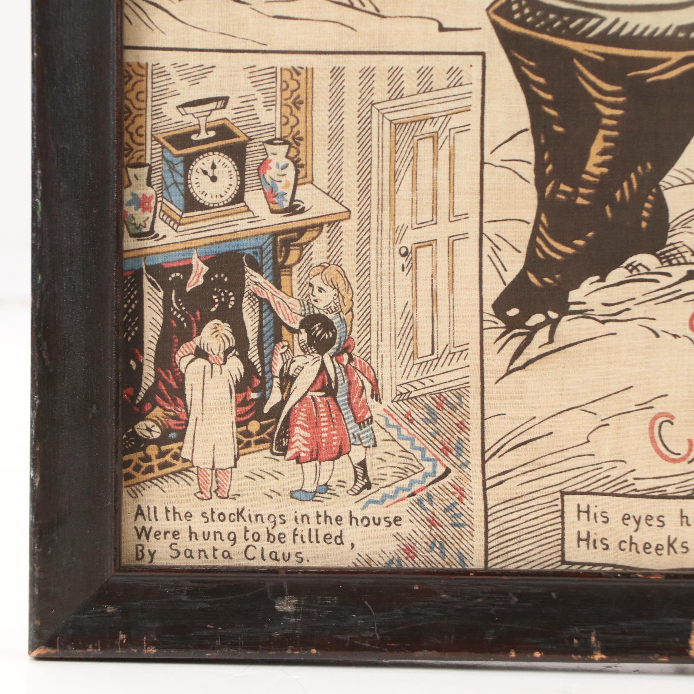 Oriental Print Works Fabric Print After E. Peck "Patriotic Santa Claus," 1868