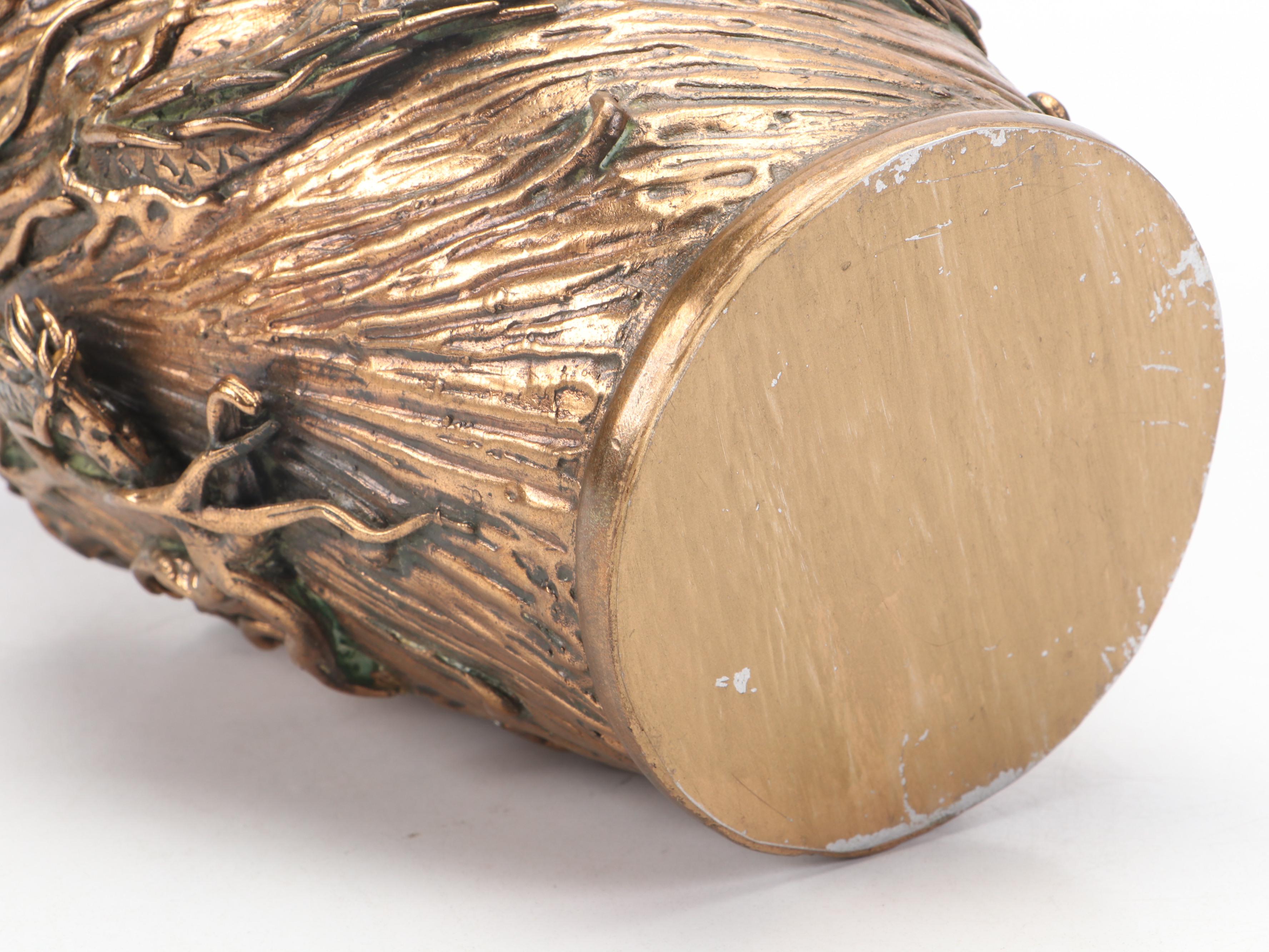 Japanese Gilt Cast Bronze Dragon Chasing Pearl Vase, Late 19th/Early 20th C.