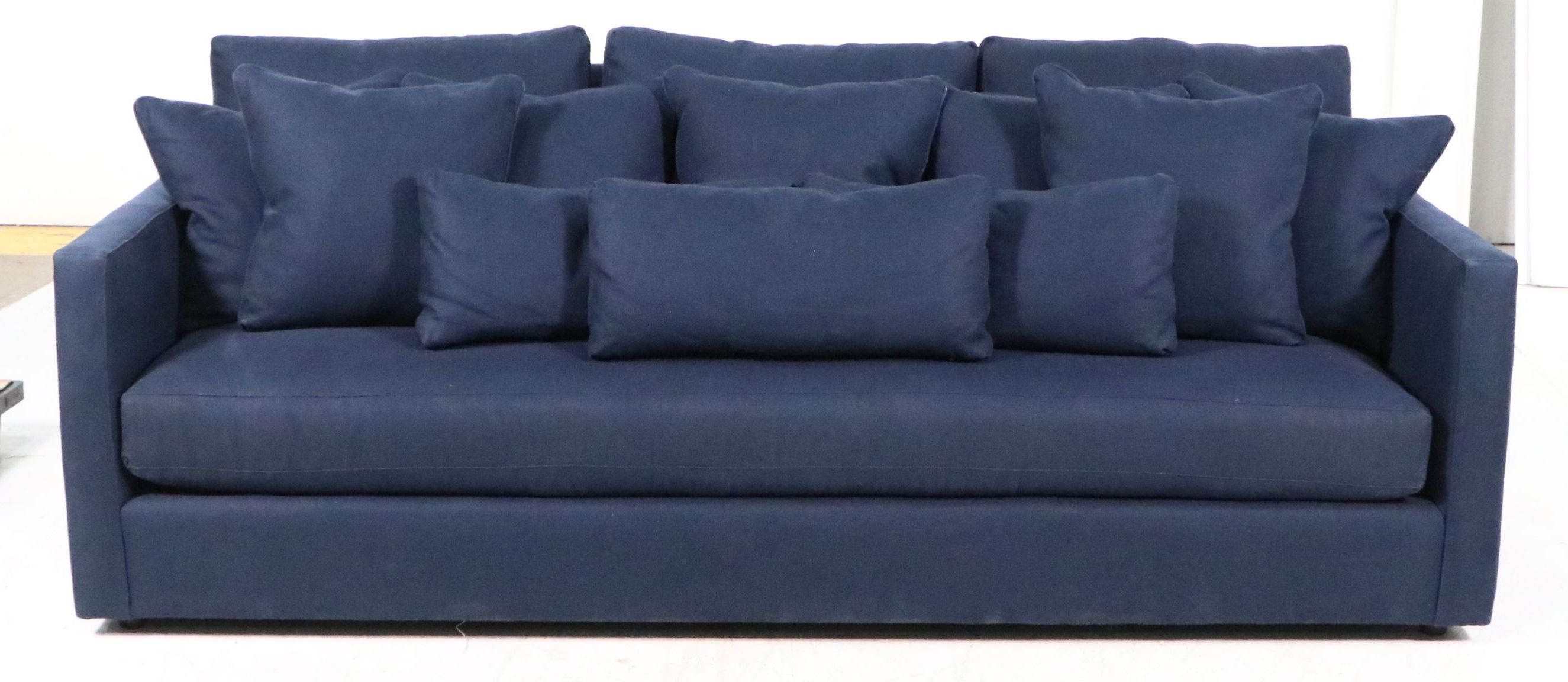 Camden Collection Contemporary Indigo Fabric Upholstered Sofa