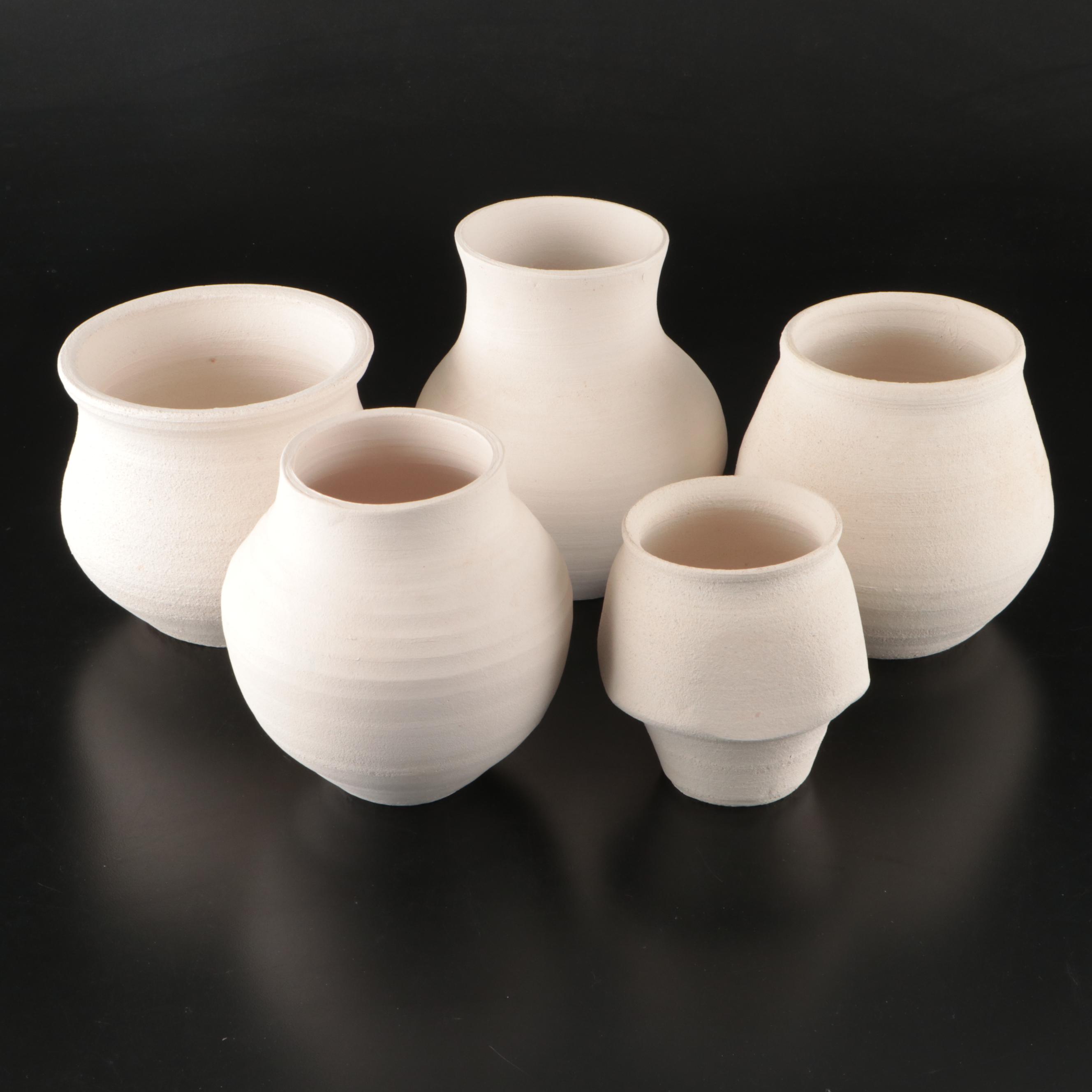 William Lutz Raku Art Pottery Pots