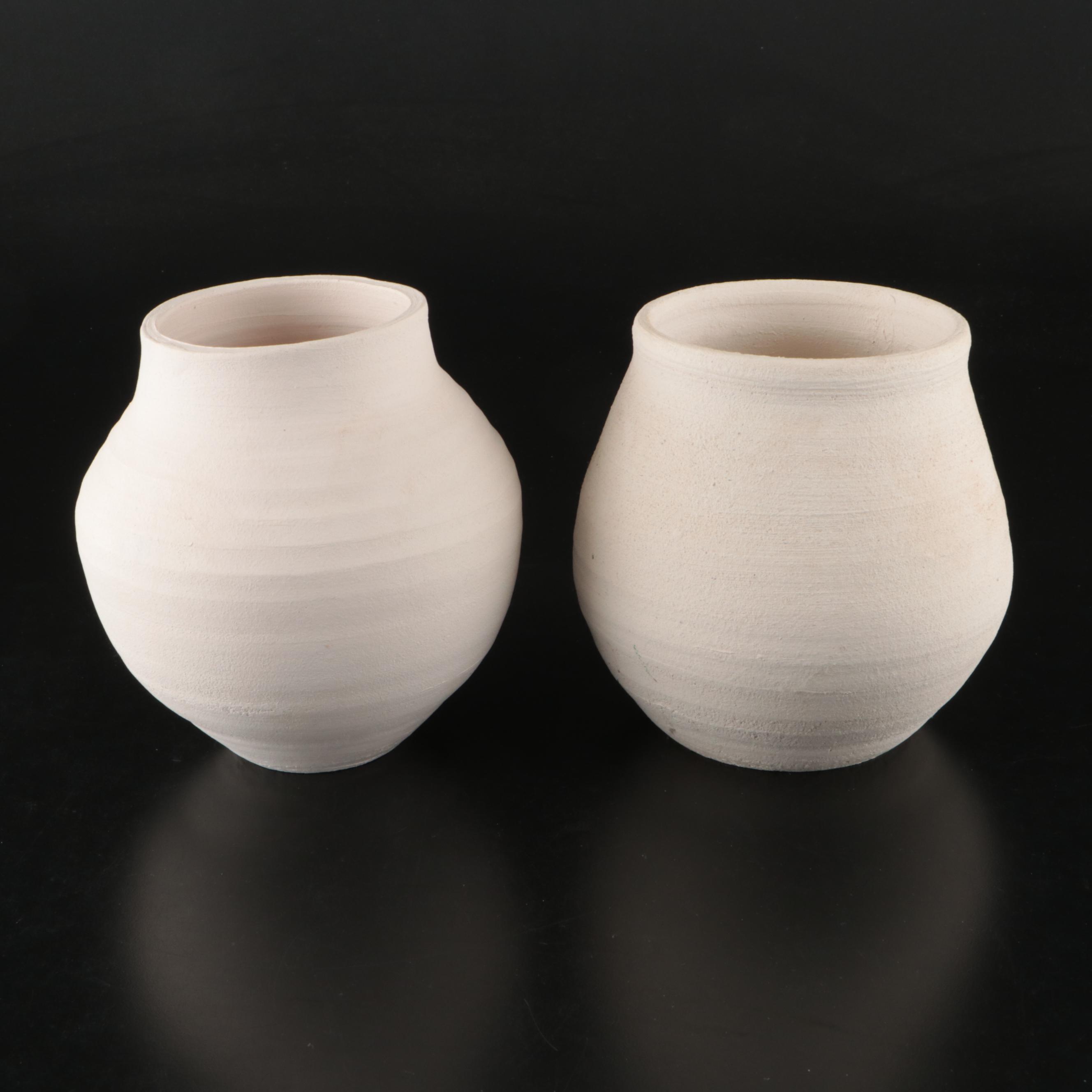 William Lutz Raku Art Pottery Pots