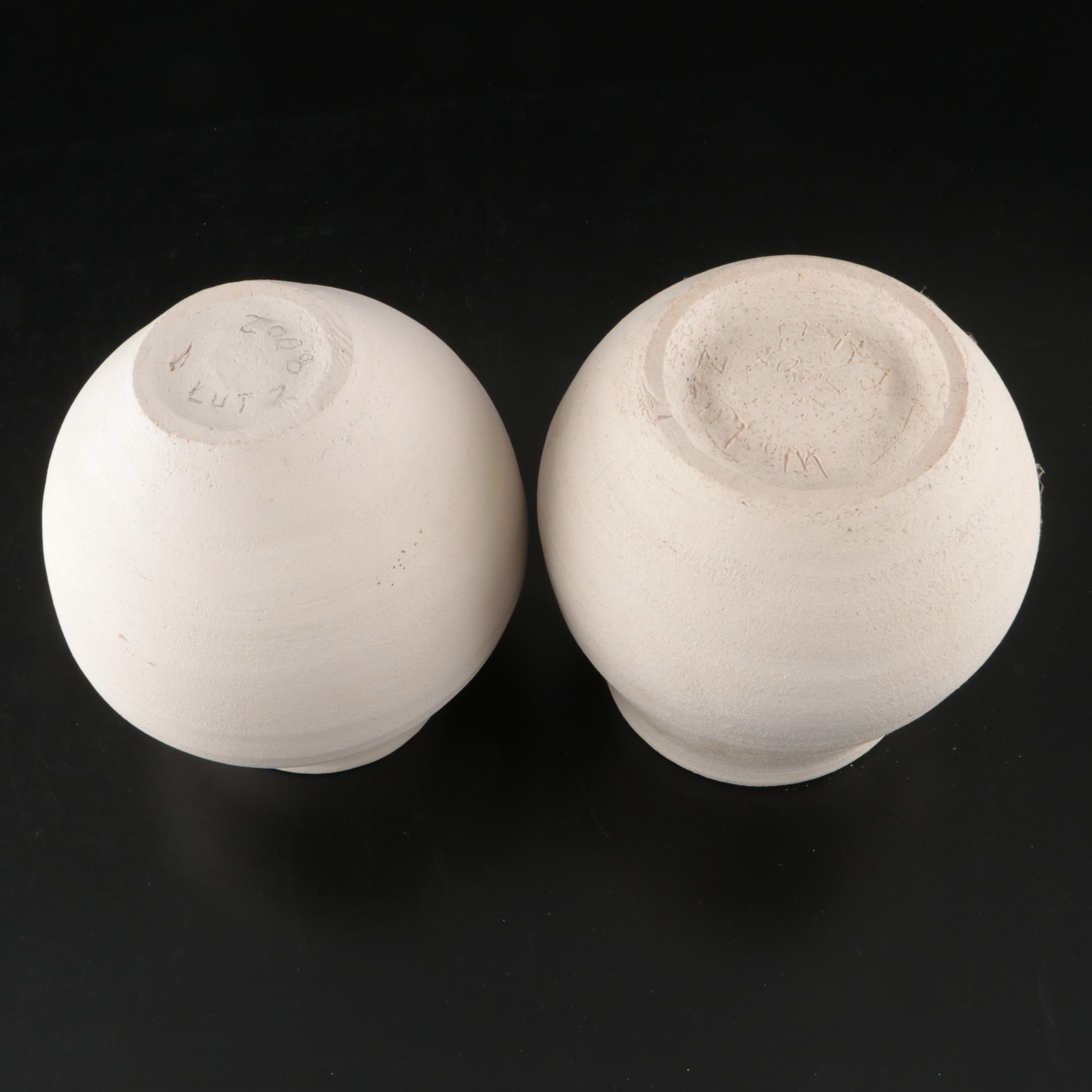 William Lutz Raku Art Pottery Pots