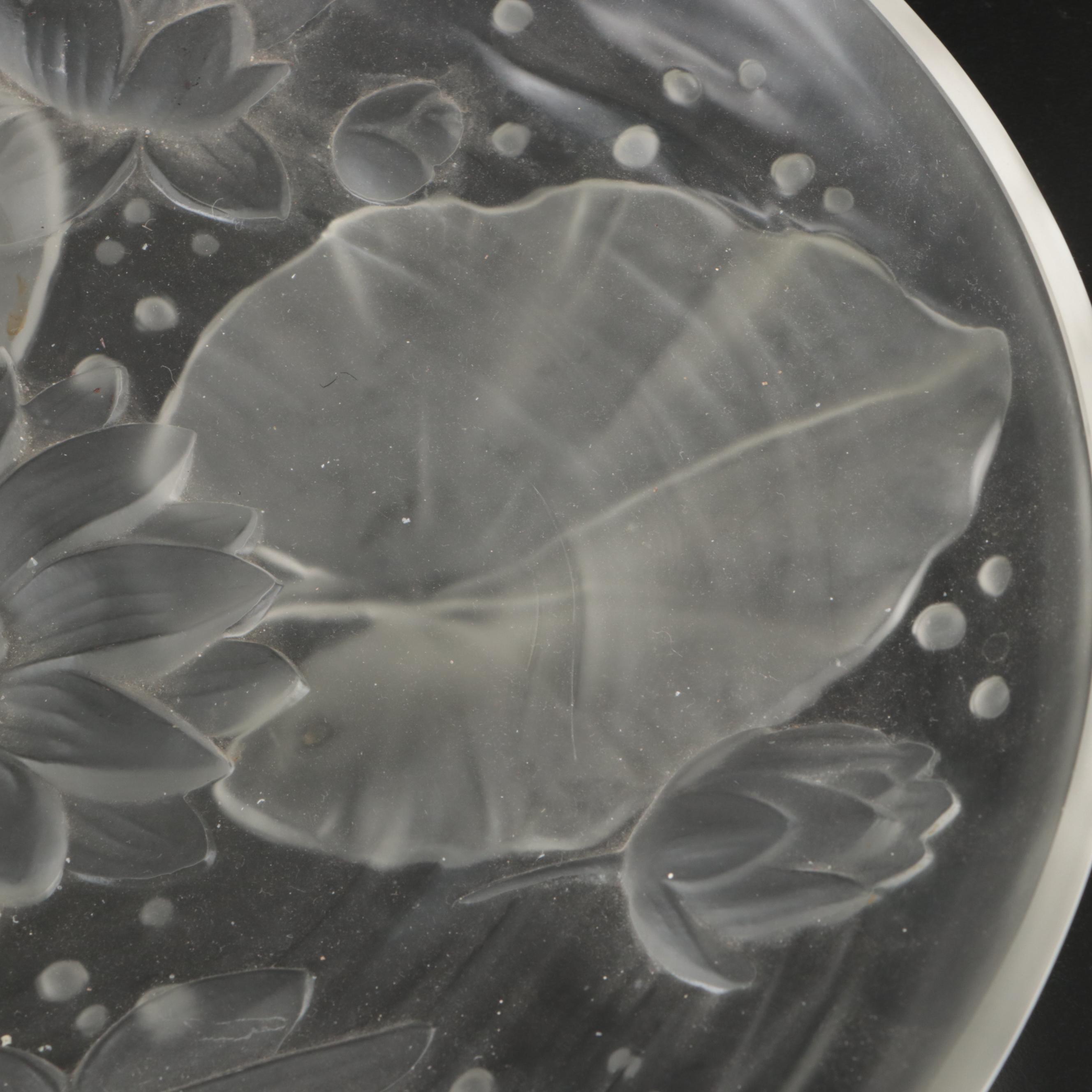 Verlys "Water Lily" Frosted Glass Bowl, Early to Mid-20th Century