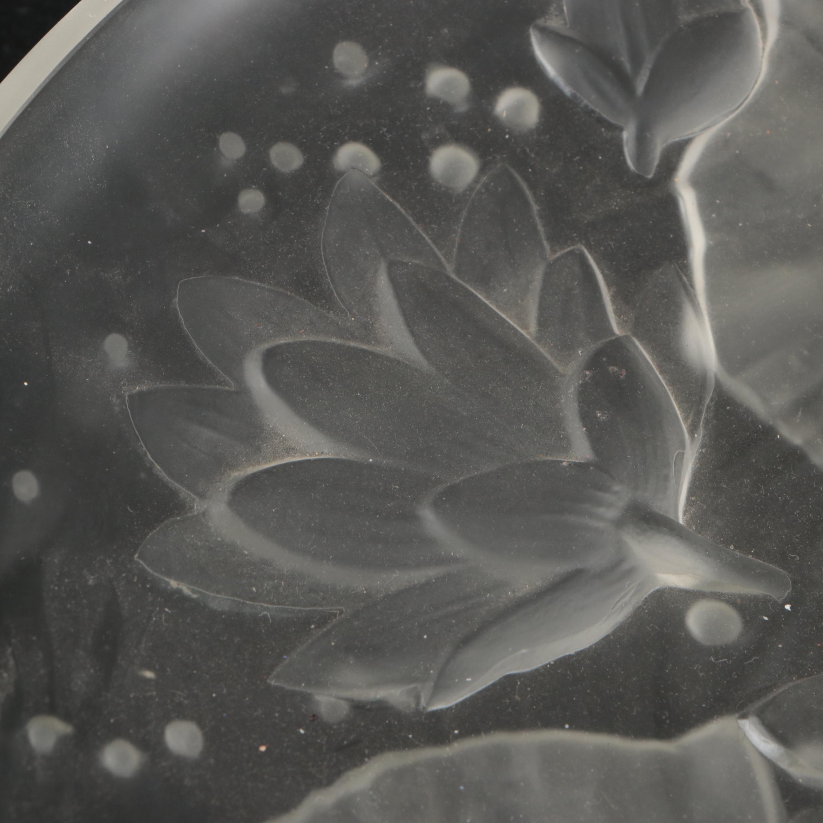 Verlys "Water Lily" Frosted Glass Bowl, Early to Mid-20th Century