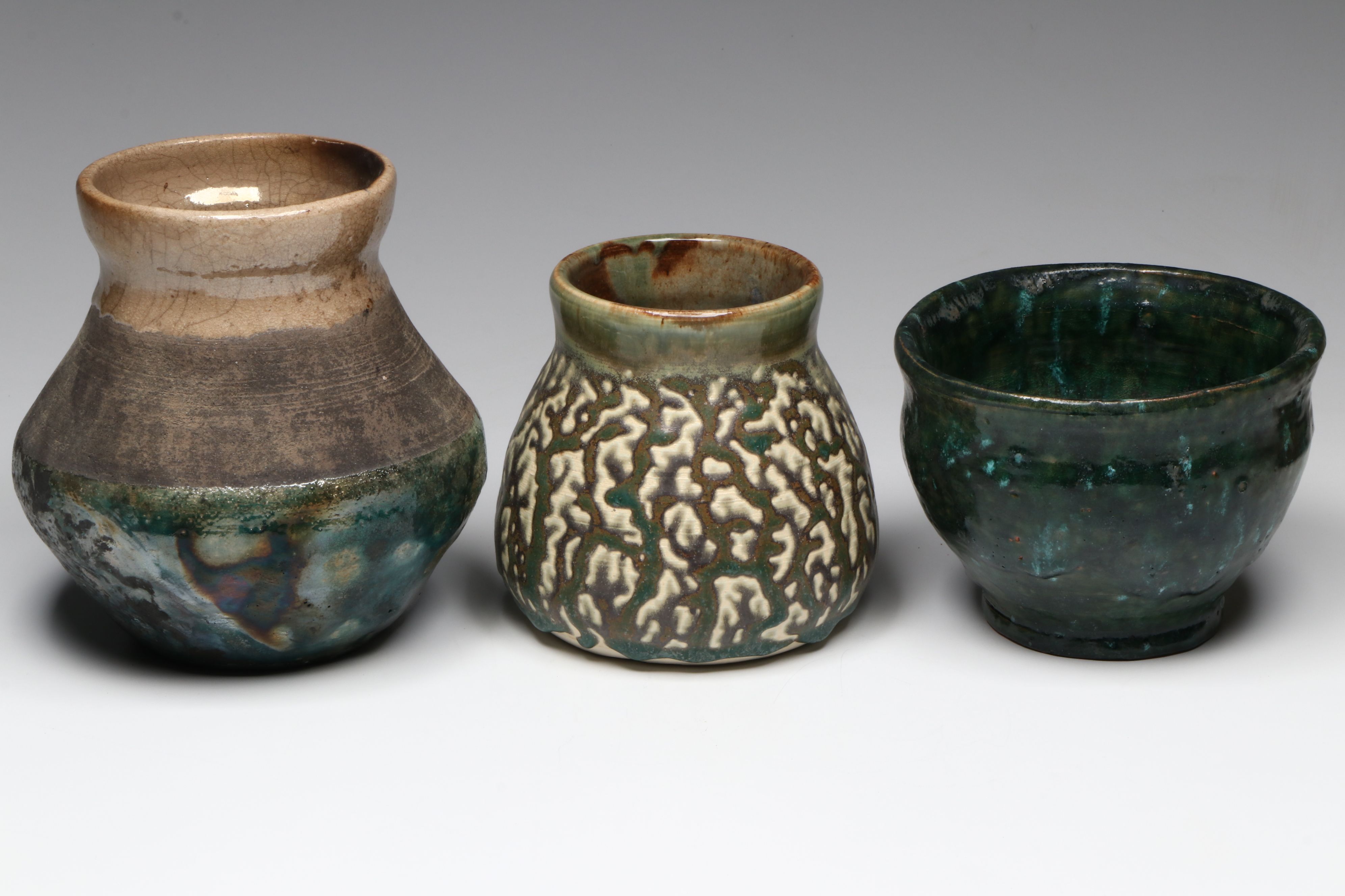 W. Lutz Art Pottery Planters, Vases, and Bowls, Late 20th Century