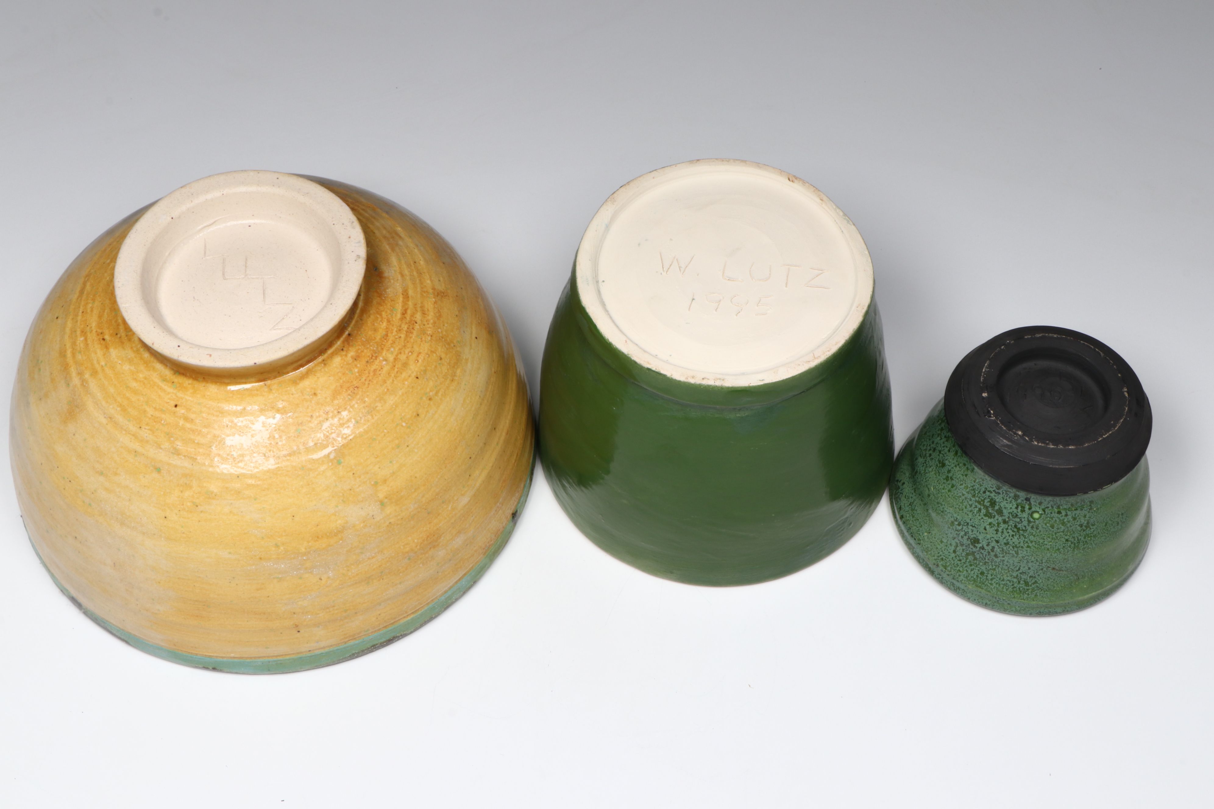W. Lutz Art Pottery Planters, Vases, and Bowls, Late 20th Century