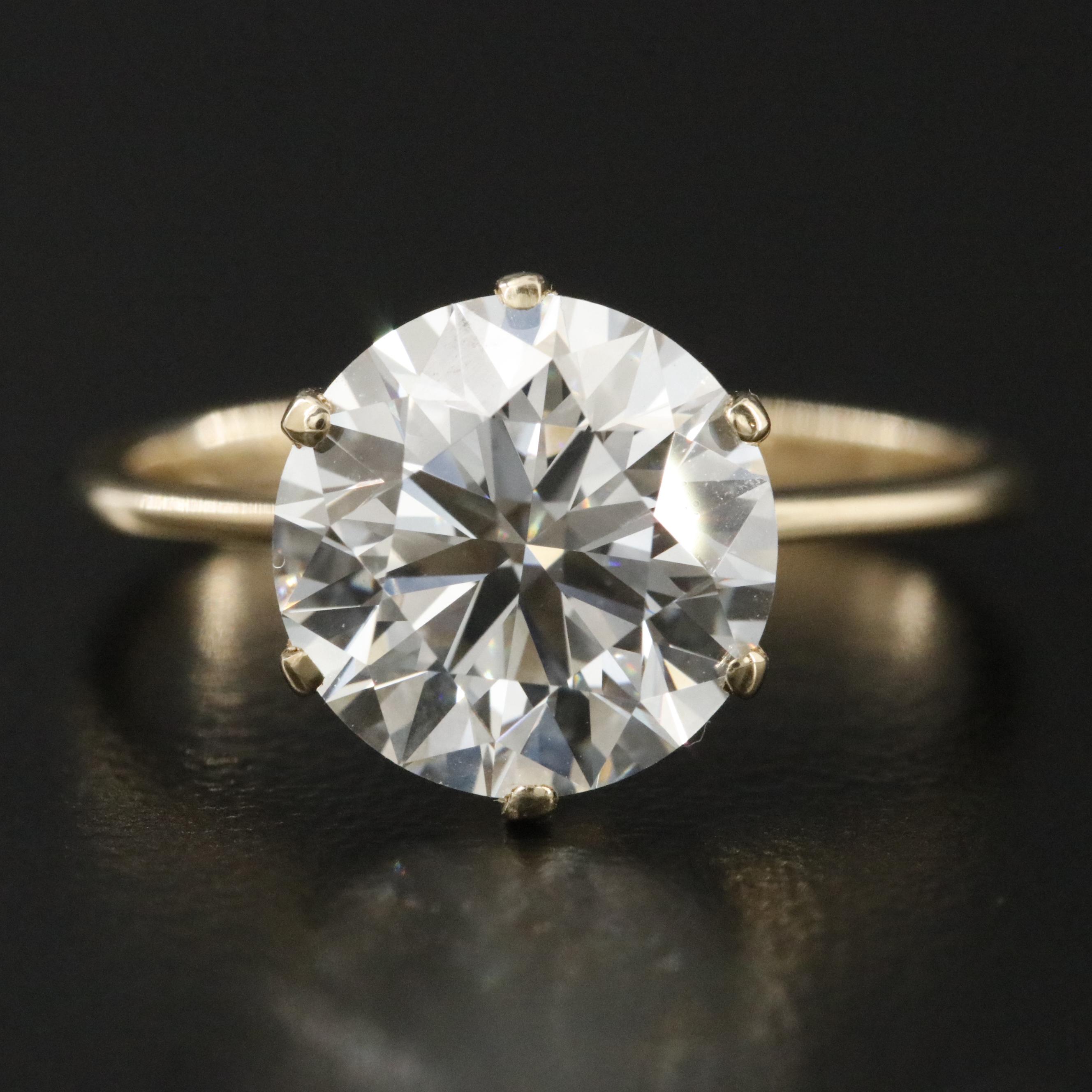 14K 3.00 CT Lab Grown Diamond Solitaire Ring with IGI Report