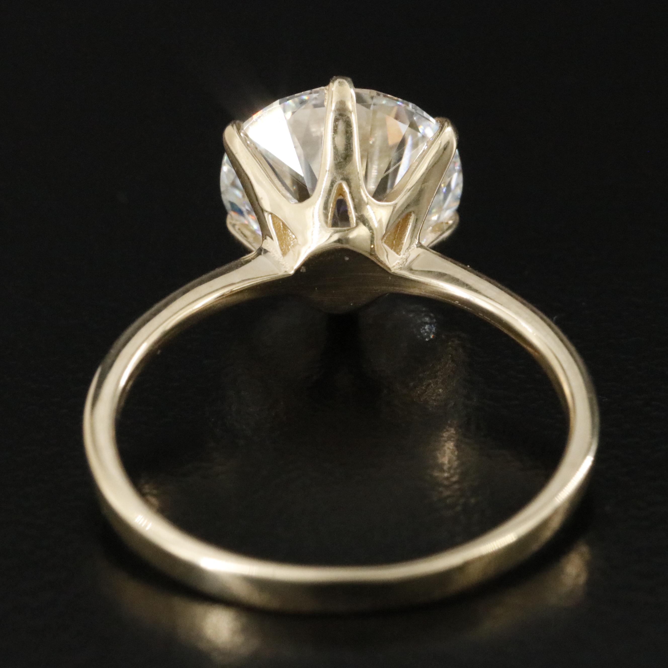 14K 3.00 CT Lab Grown Diamond Solitaire Ring with IGI Report