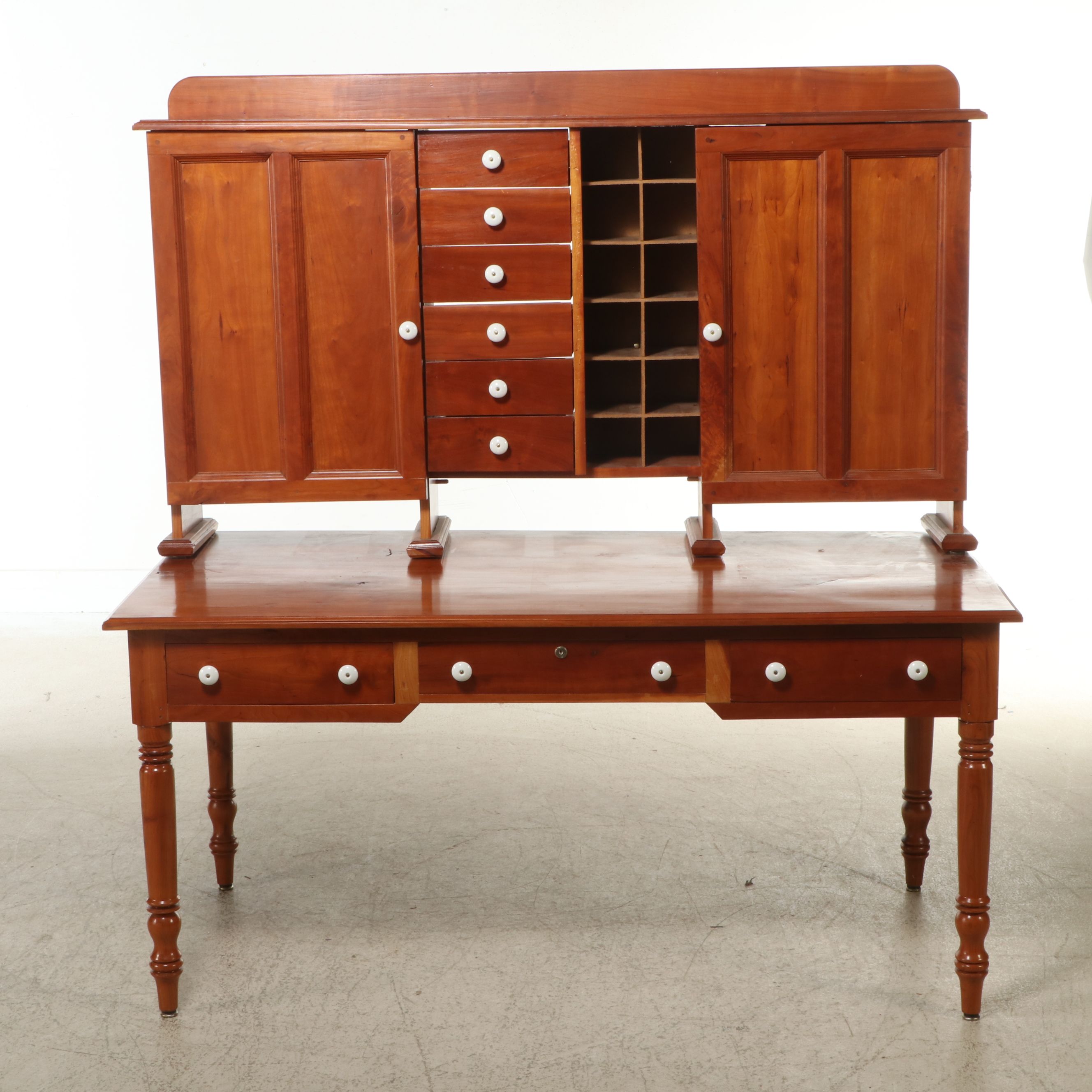 Federal Style Mahogany Finish Two-Tier Clerk's Desk