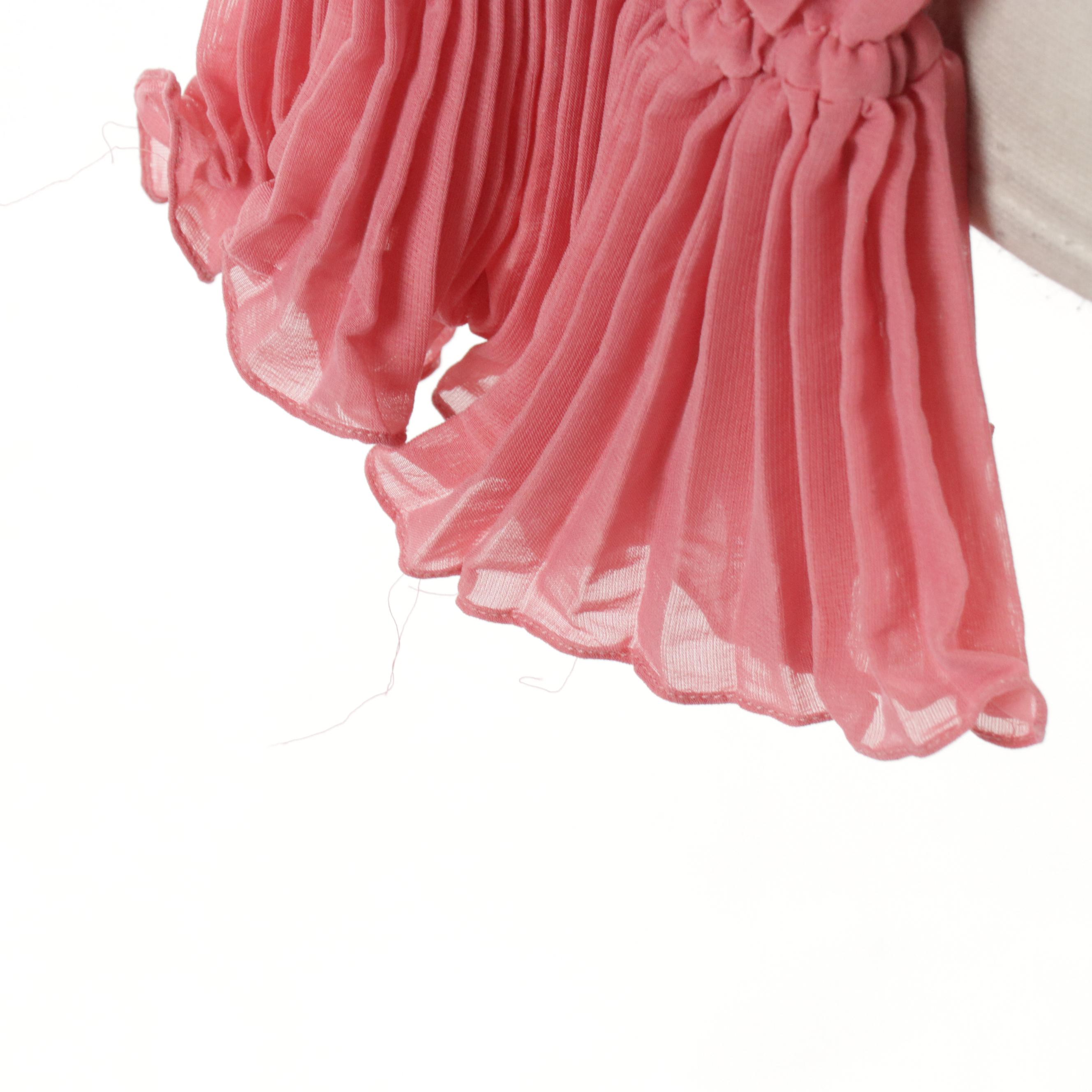 Gucci Blush Pink Silk Blend Blouse with Pleated Details
