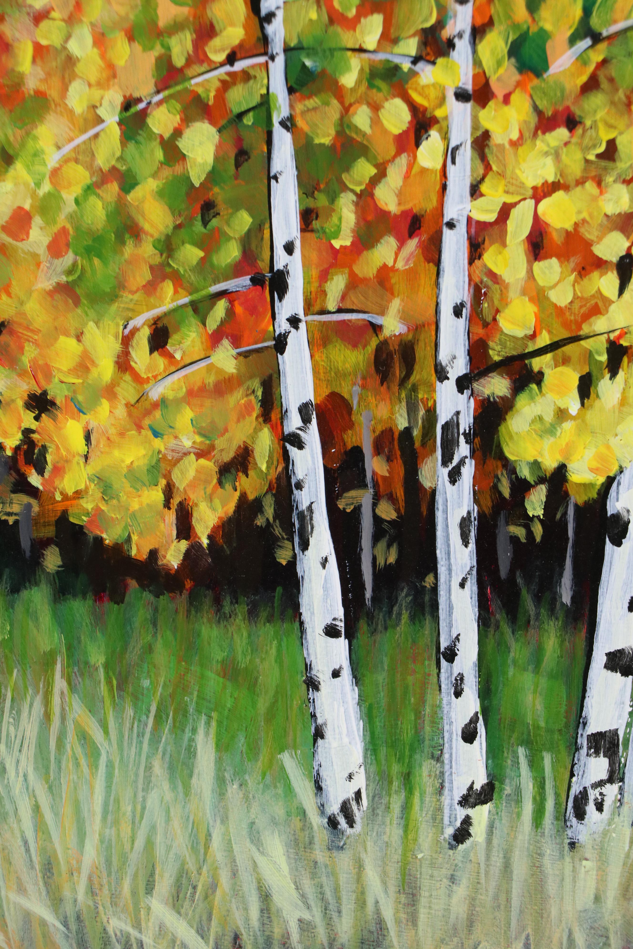 Jay Wilford Oil Painting "Birch Stand," 21st Century