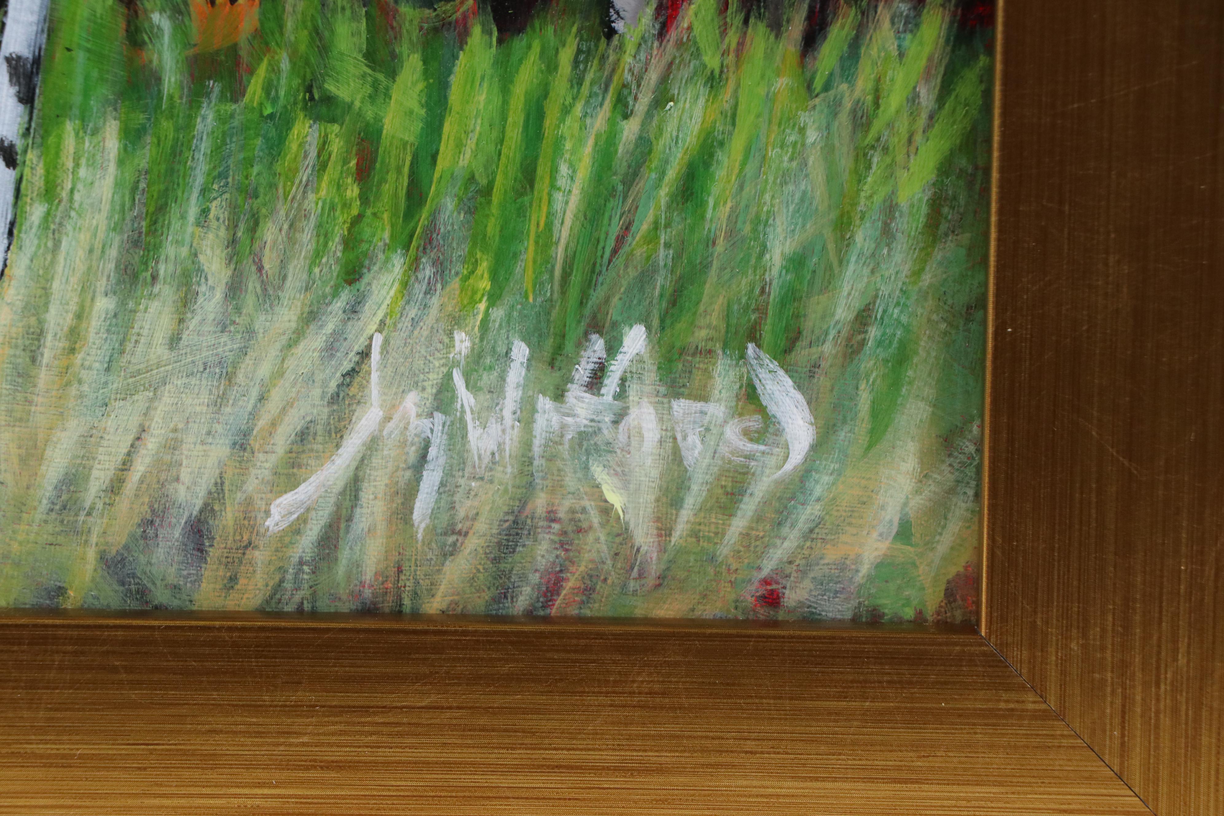 Jay Wilford Oil Painting "Birch Stand," 21st Century