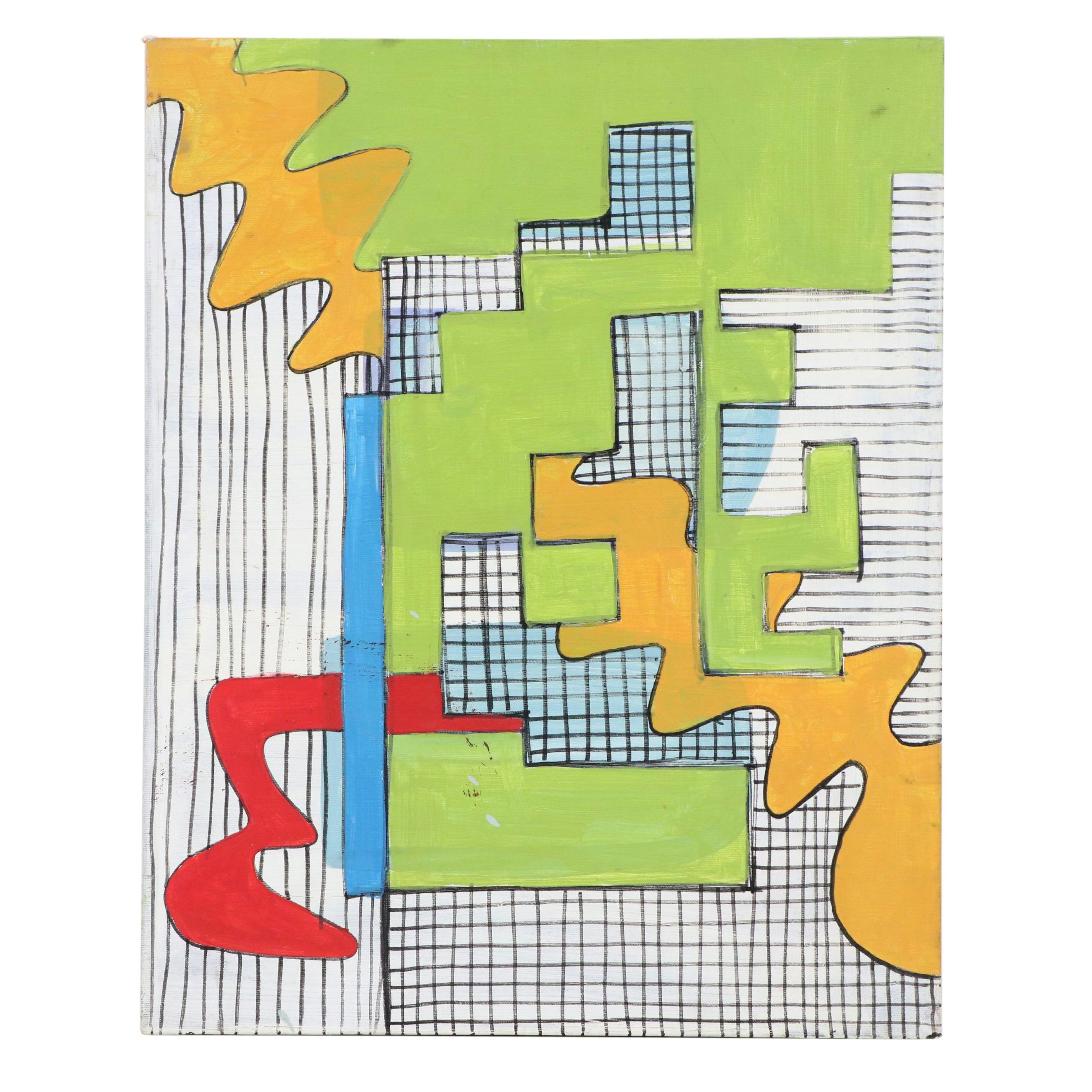 Mauri Moskowitz Abstract Acrylic Paintings, 21st Century