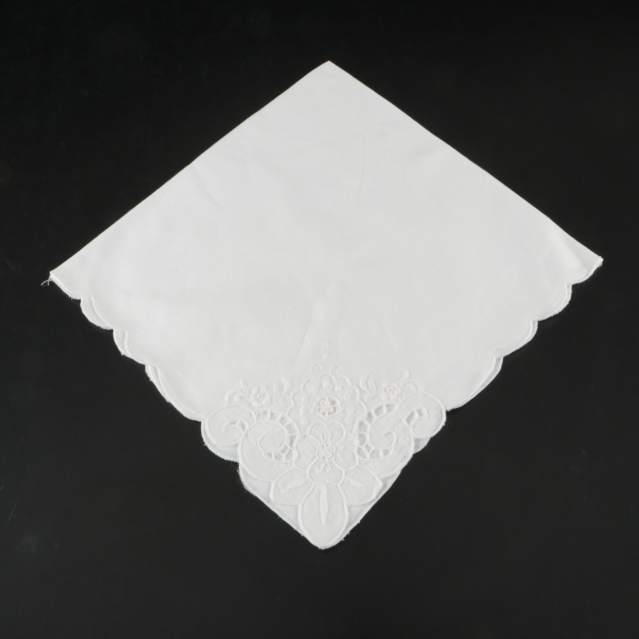 Embroidered Lace-Trim Placemats and Napkins