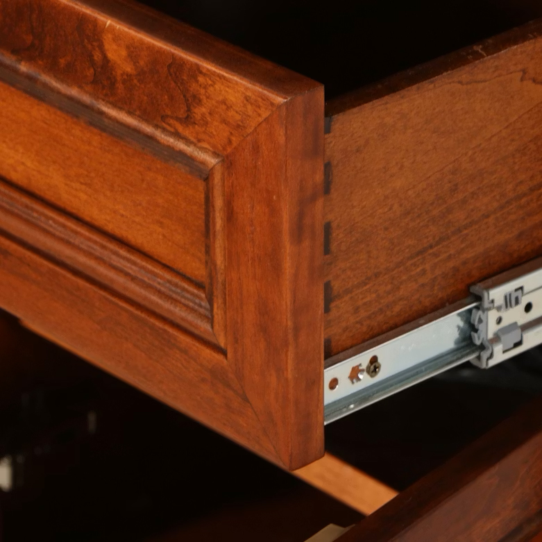 Shaker Style Cherry Finish Bed Frame with Coordinating Nightstands