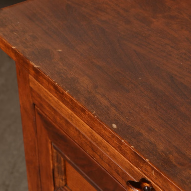 Shaker Style Cherry Finish Bed Frame with Coordinating Nightstands