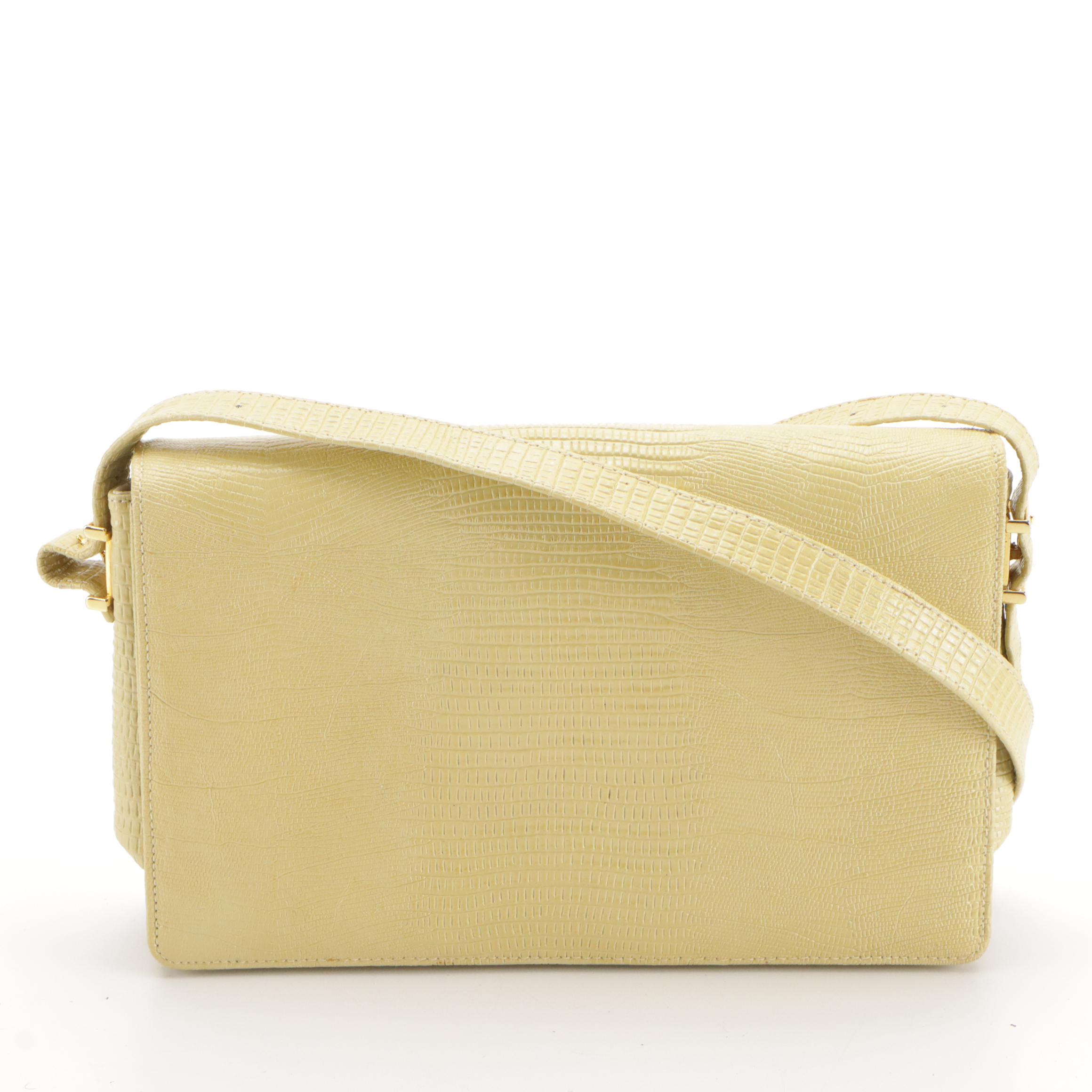 I Santi Vintage Red Ostrich Leather Duffel Bag, Koret Yellow Lizard Skin Bag