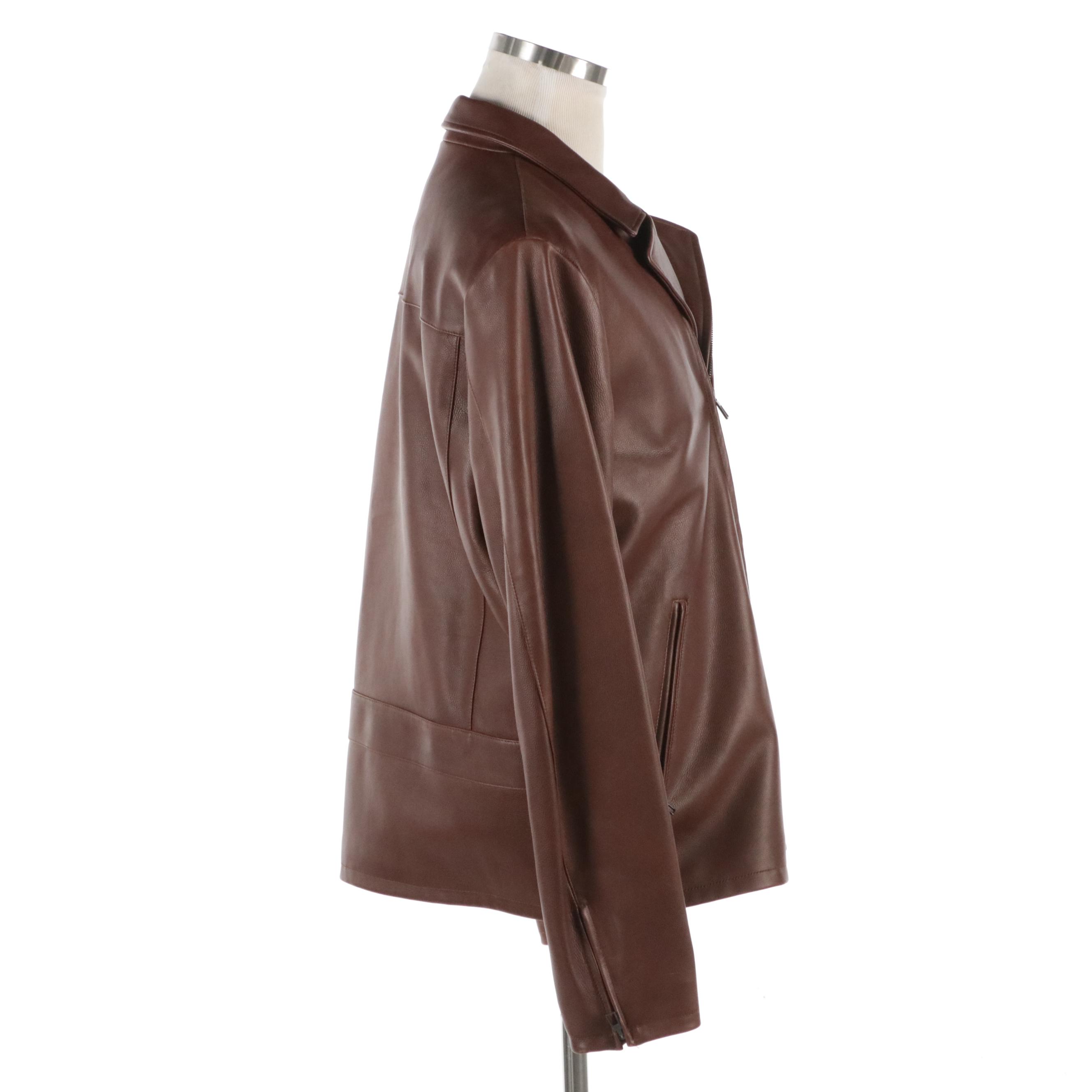 Men's Loro Piana Bockton Jacket in Brown Hand-Oiled Leather, With Tags