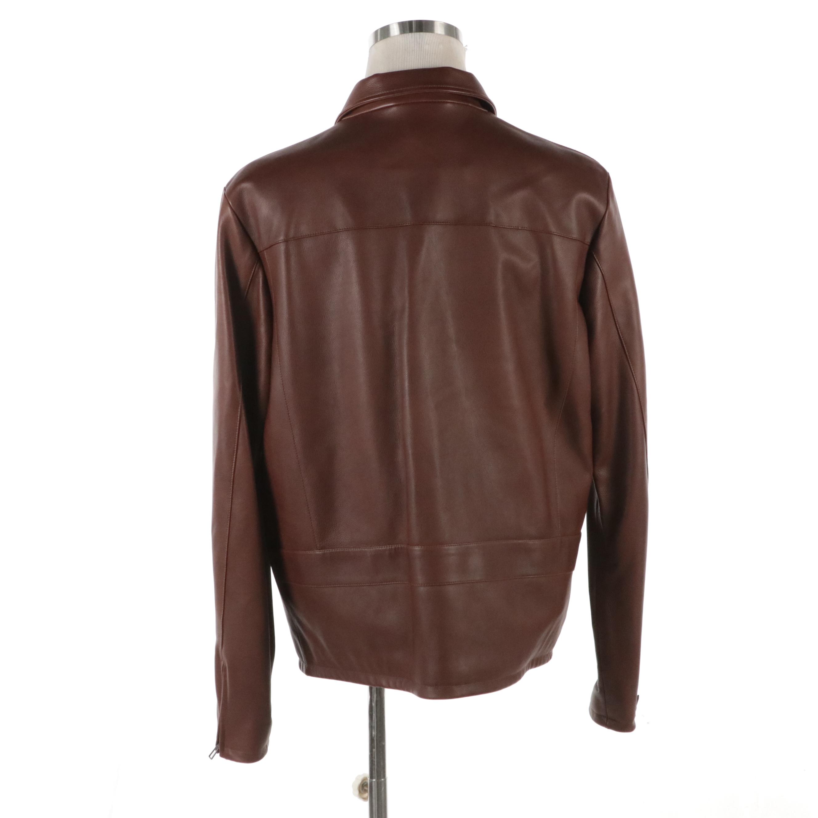 Men's Loro Piana Bockton Jacket in Brown Hand-Oiled Leather, With Tags