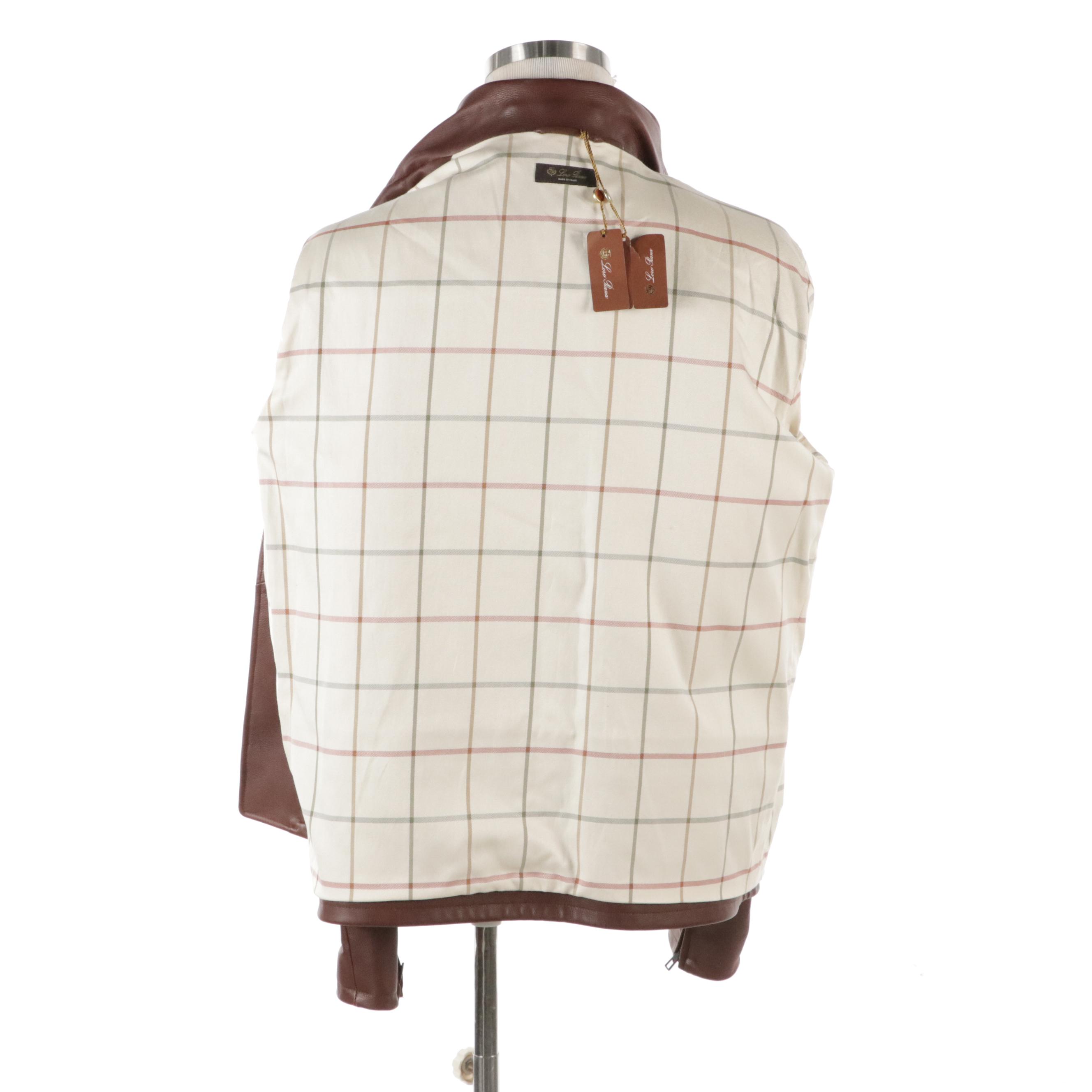 Men's Loro Piana Bockton Jacket in Brown Hand-Oiled Leather, With Tags