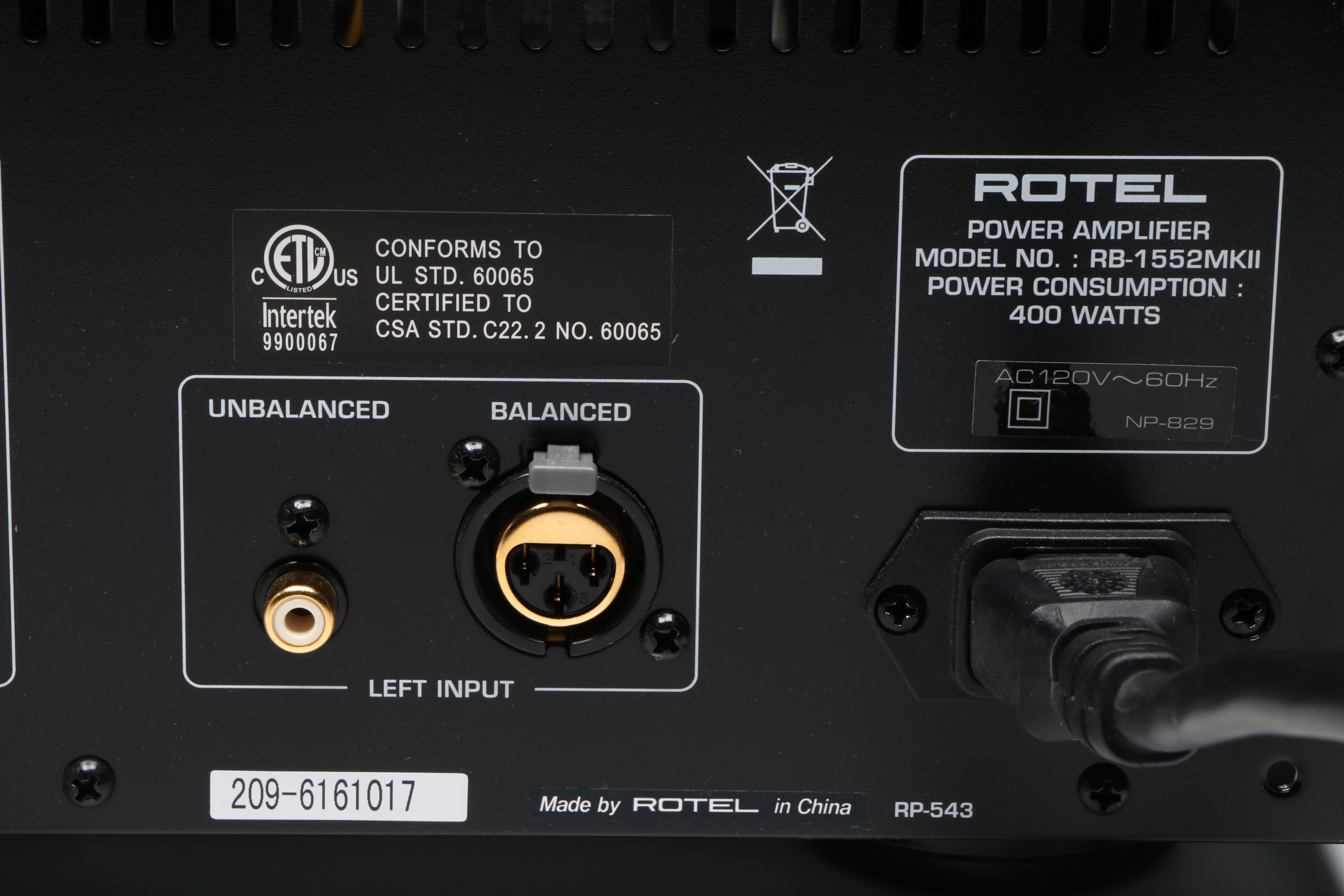 Rotel "RB-1552MKII" Stereo Amplifier