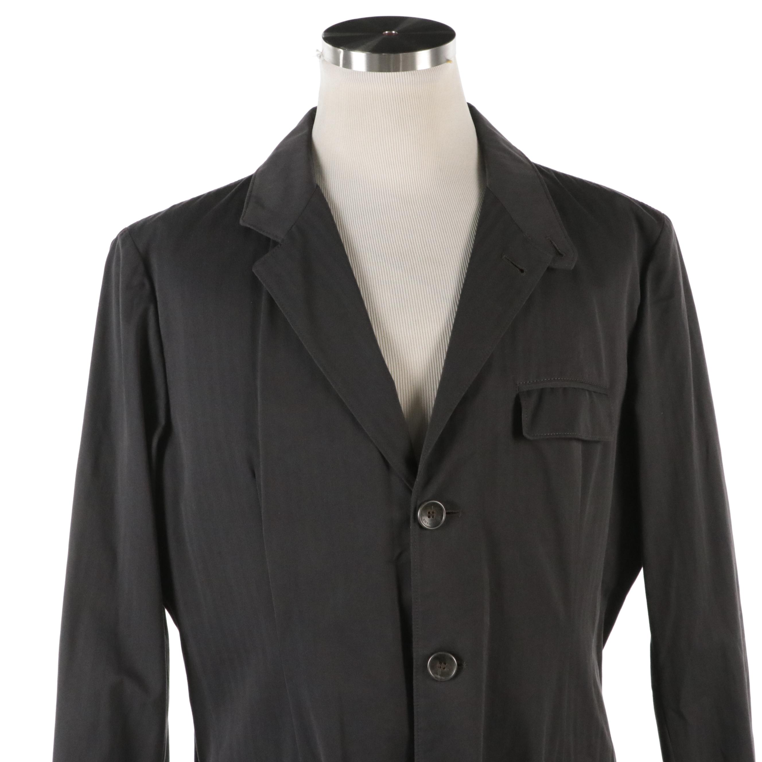 Men's Loro Piana Grey Striped Cotton Blazer