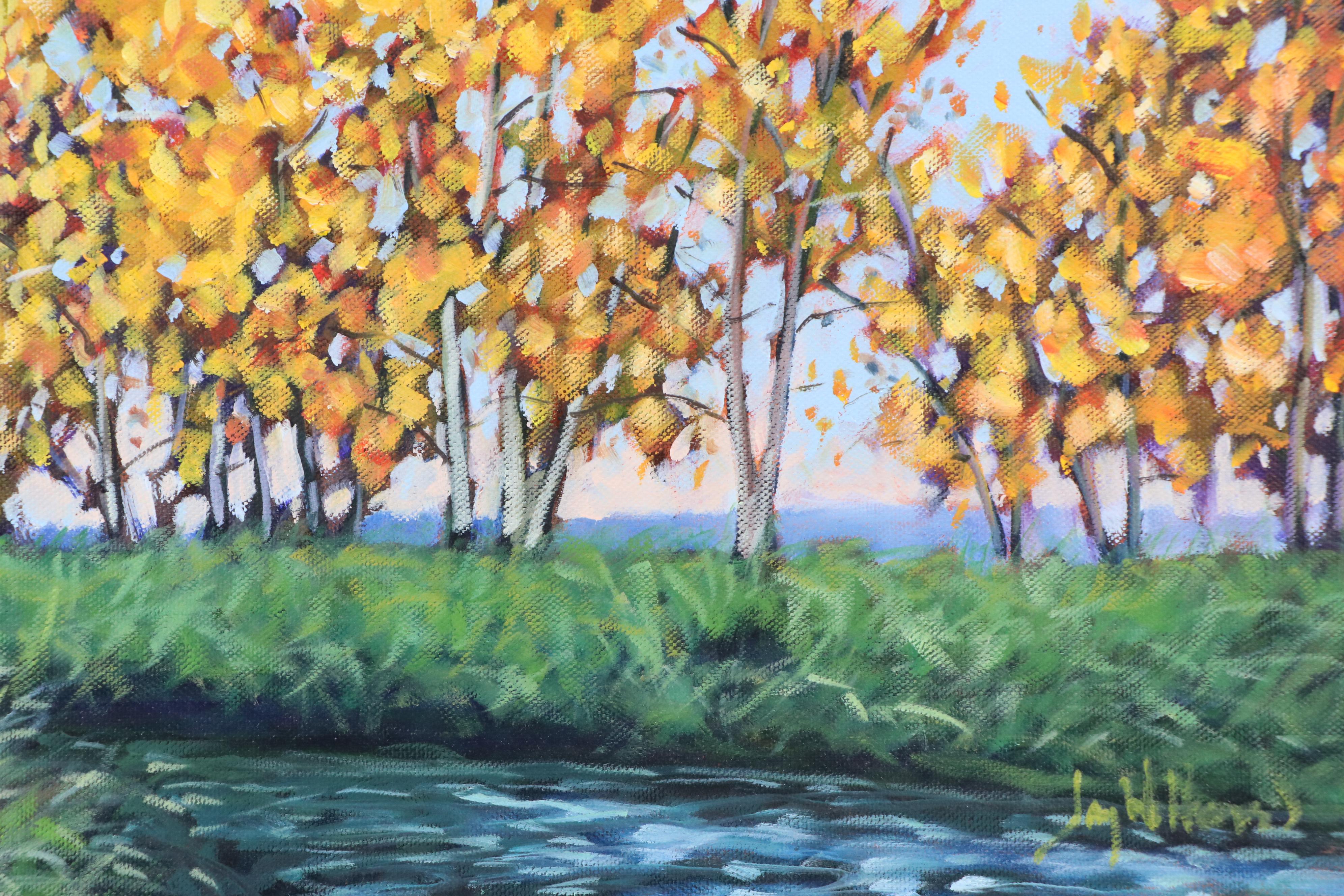 Jay Wilford Landscape Oil Painting "Aspen Creek," 21st Century