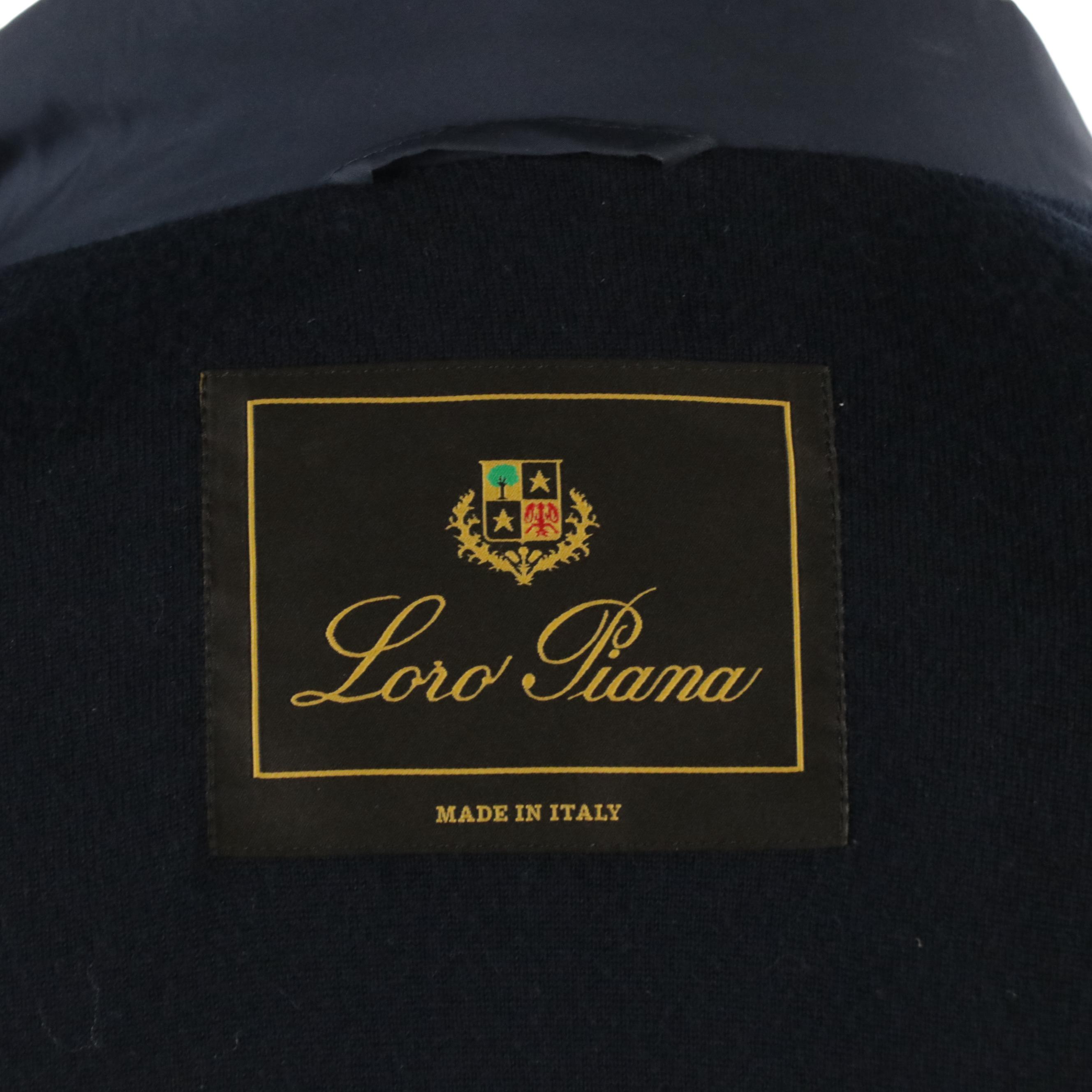 Men's Loro Piana Navy Blue Cashmere-Lined Windbreaker Jacket