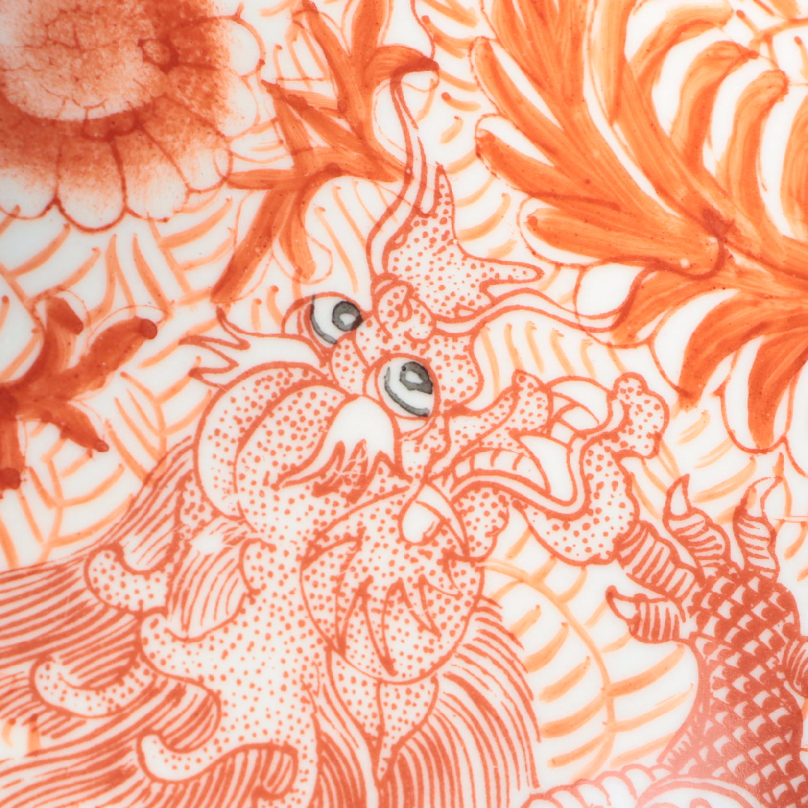 Frontgate "Coral Ming" Hand-Painted Porcelain Plum Vase