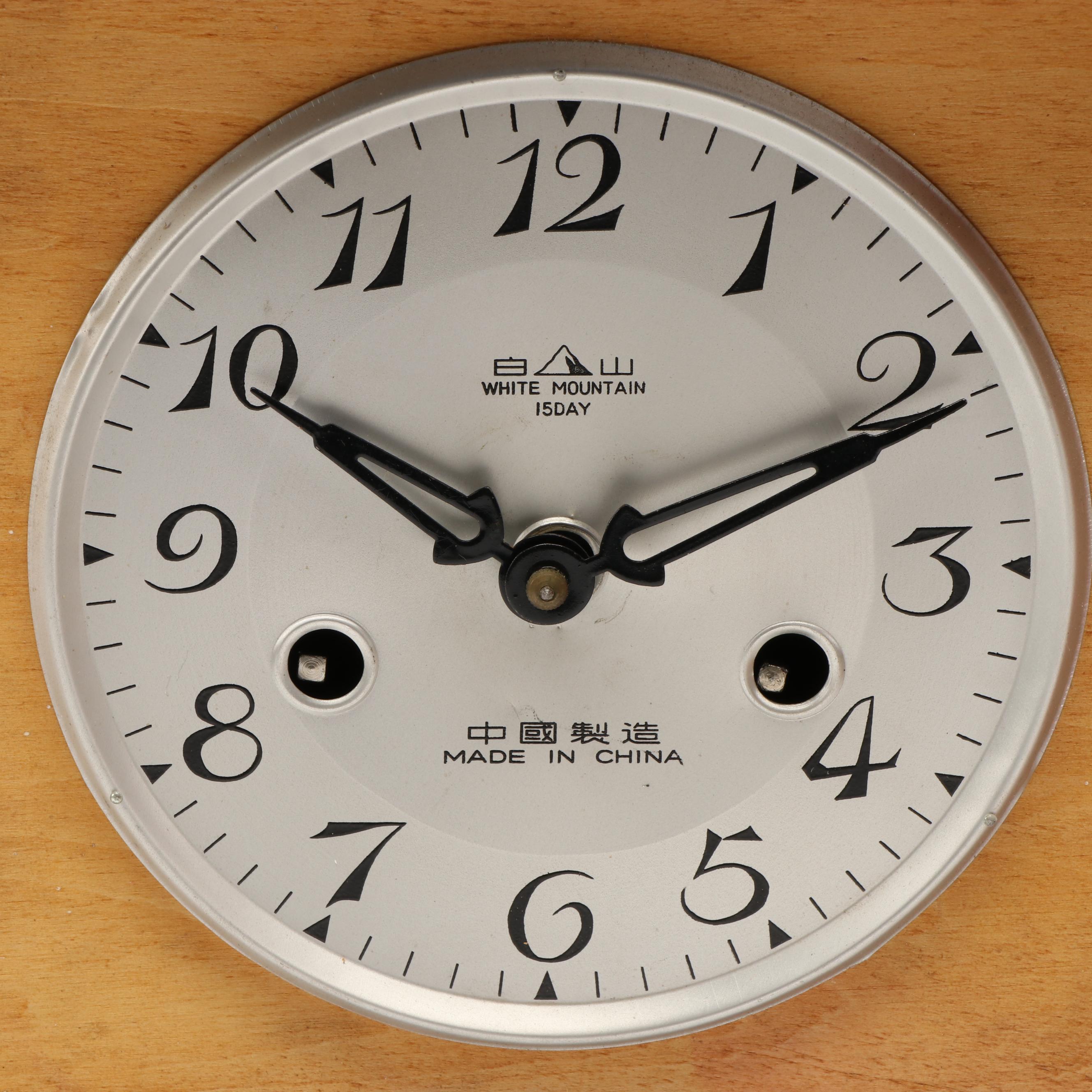 White Mountain 15-Day Wooden Mantel Clock