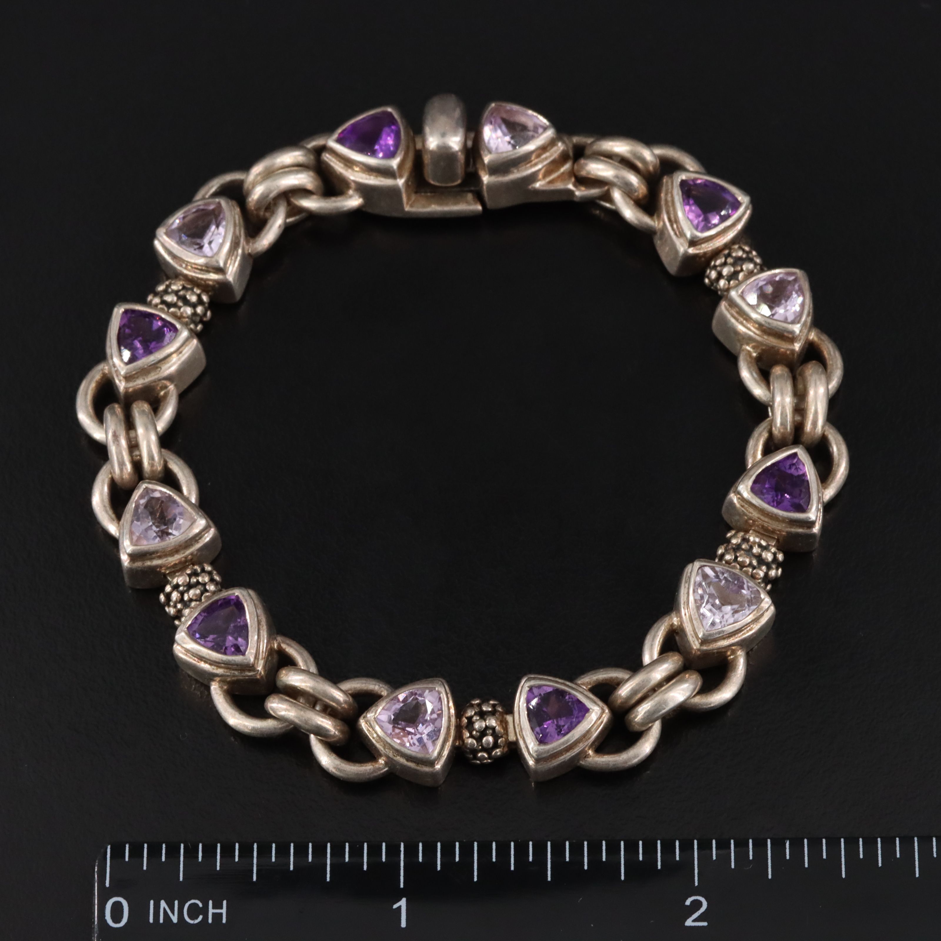 Michael Dawkins Sterling Amethyst Bracelet
