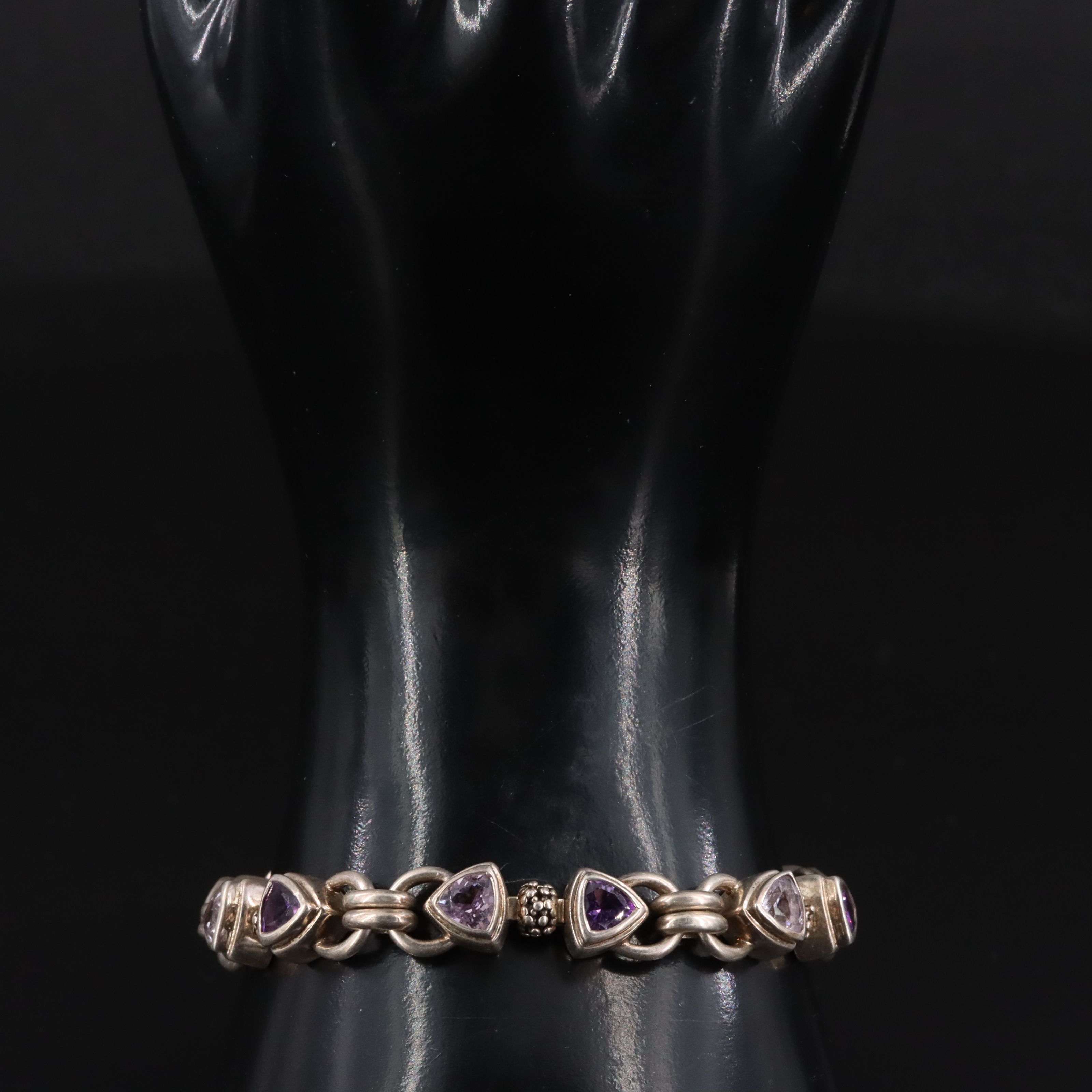 Michael Dawkins Sterling Amethyst Bracelet