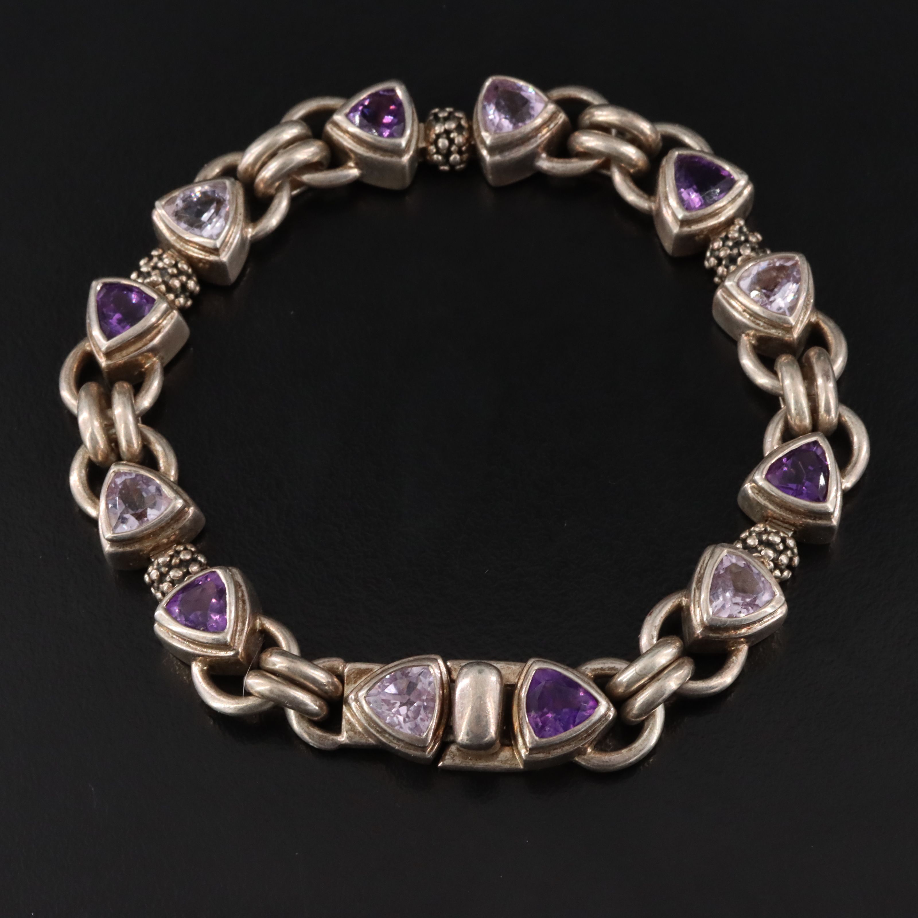 Michael Dawkins Sterling Amethyst Bracelet