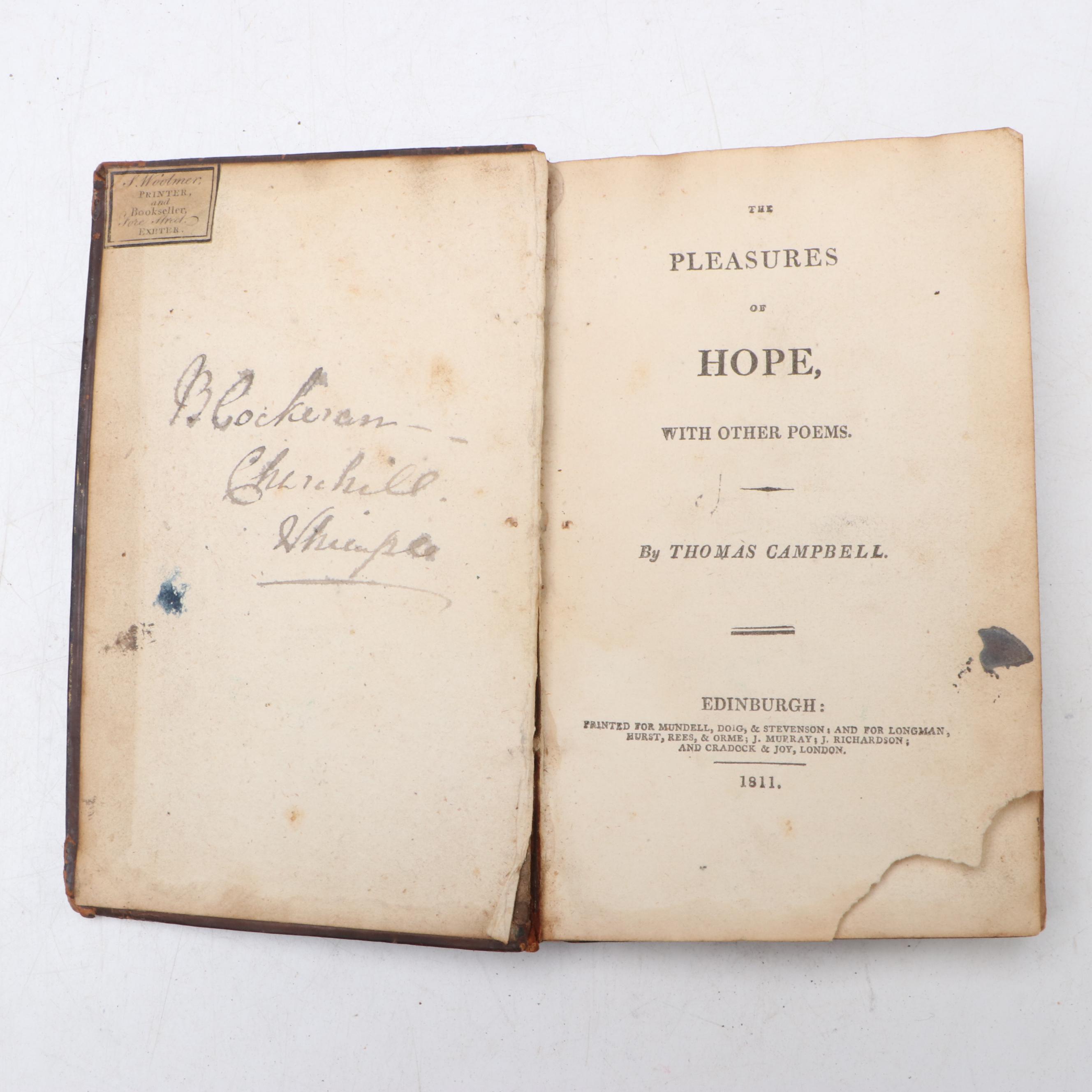 "The Pleasures of Hope, With Other Poems" by Thomas Campbell, 1811