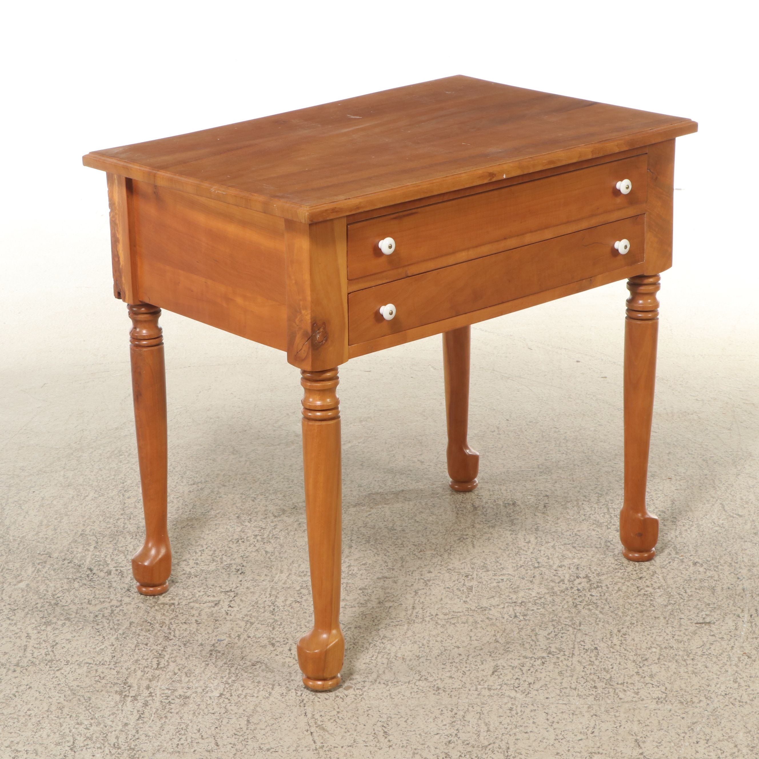 Kentucky Federal Style Cherry Two-Drawer Side Table