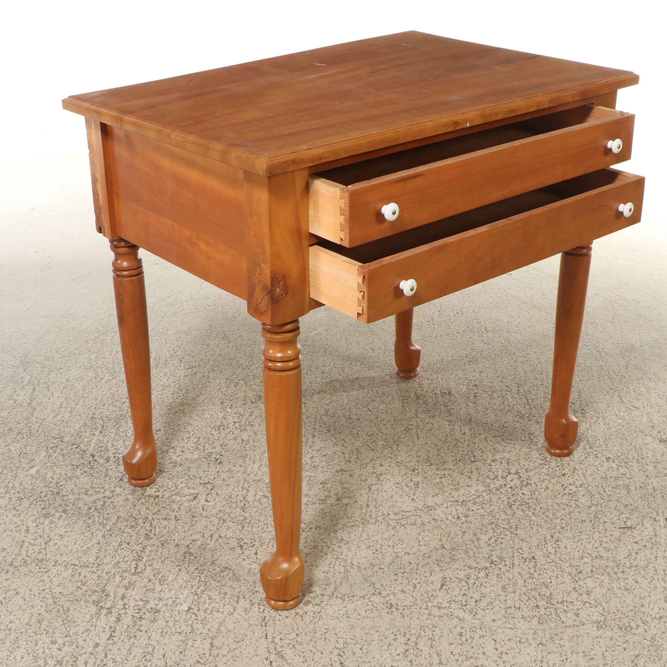 Kentucky Federal Style Cherry Two-Drawer Side Table