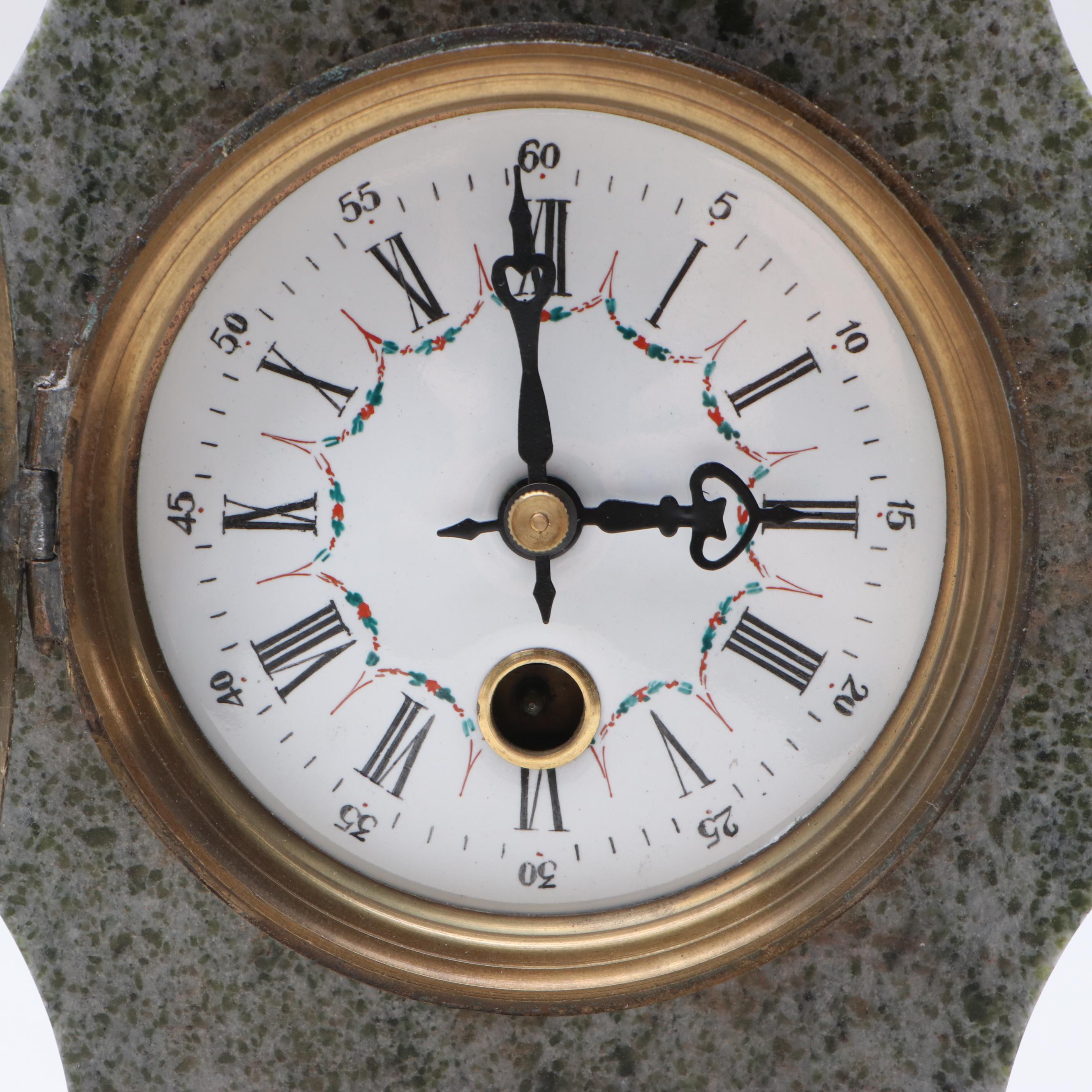 Victorian Style Ornamental Marble and Bronze Mantel Clock