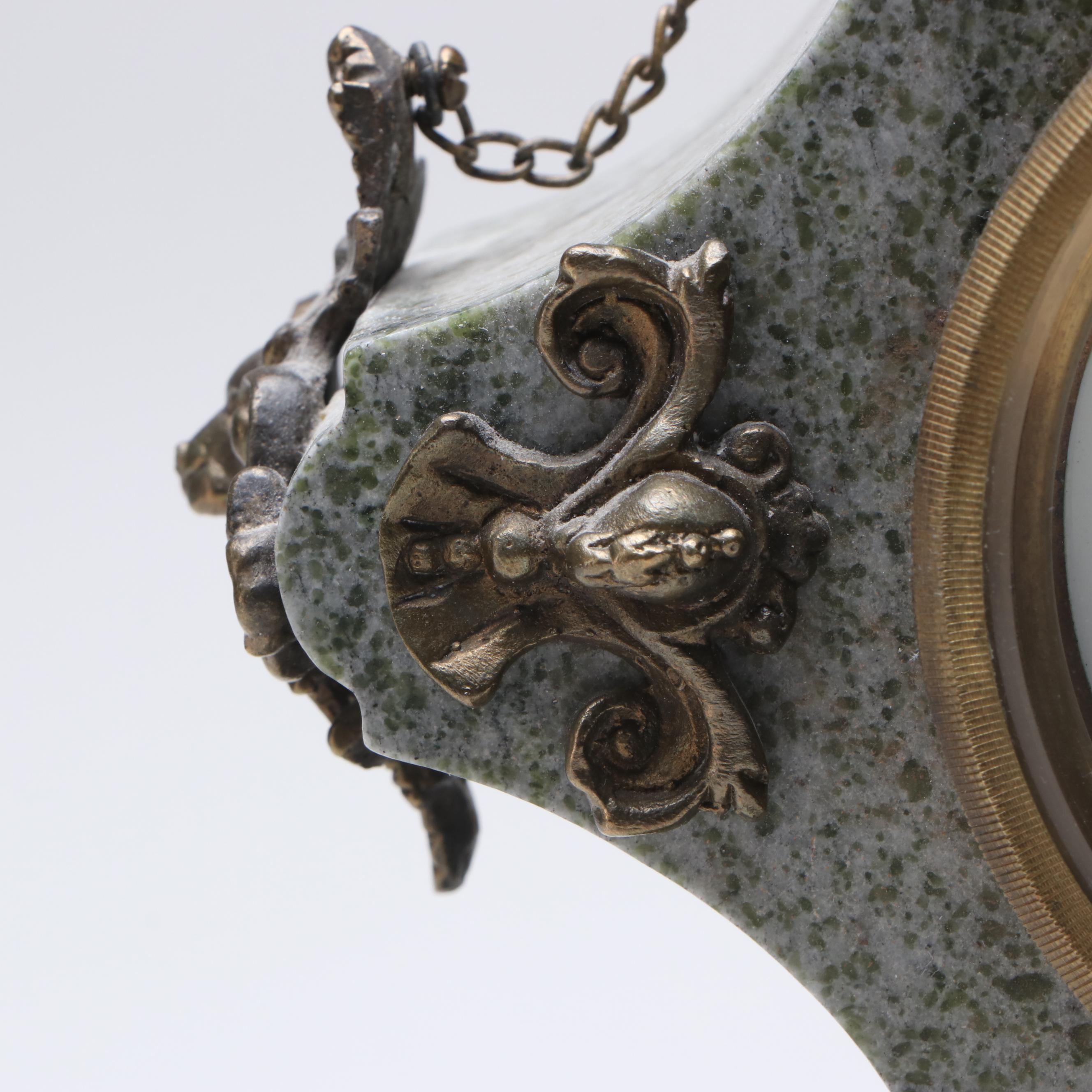 Victorian Style Ornamental Marble and Bronze Mantel Clock