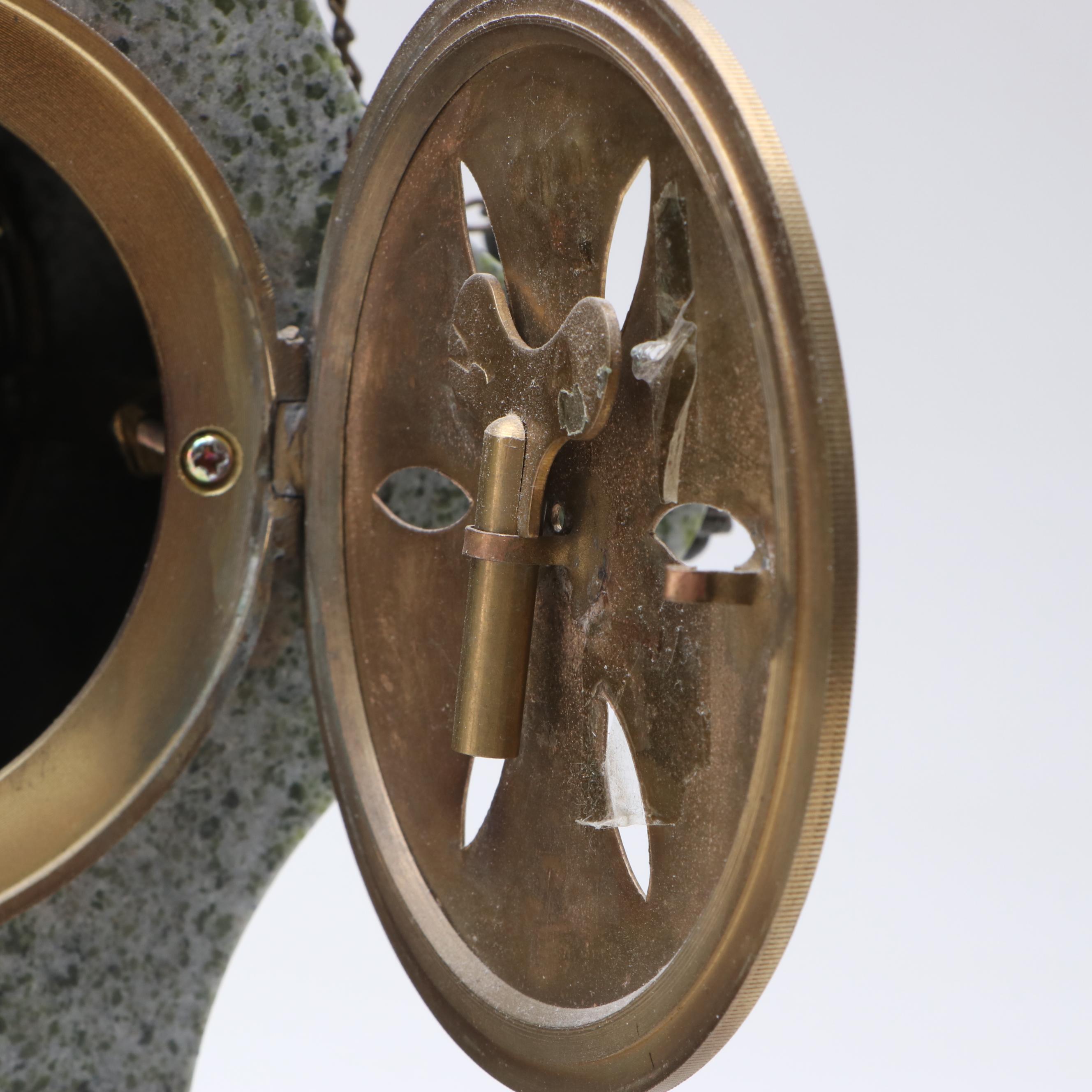 Victorian Style Ornamental Marble and Bronze Mantel Clock