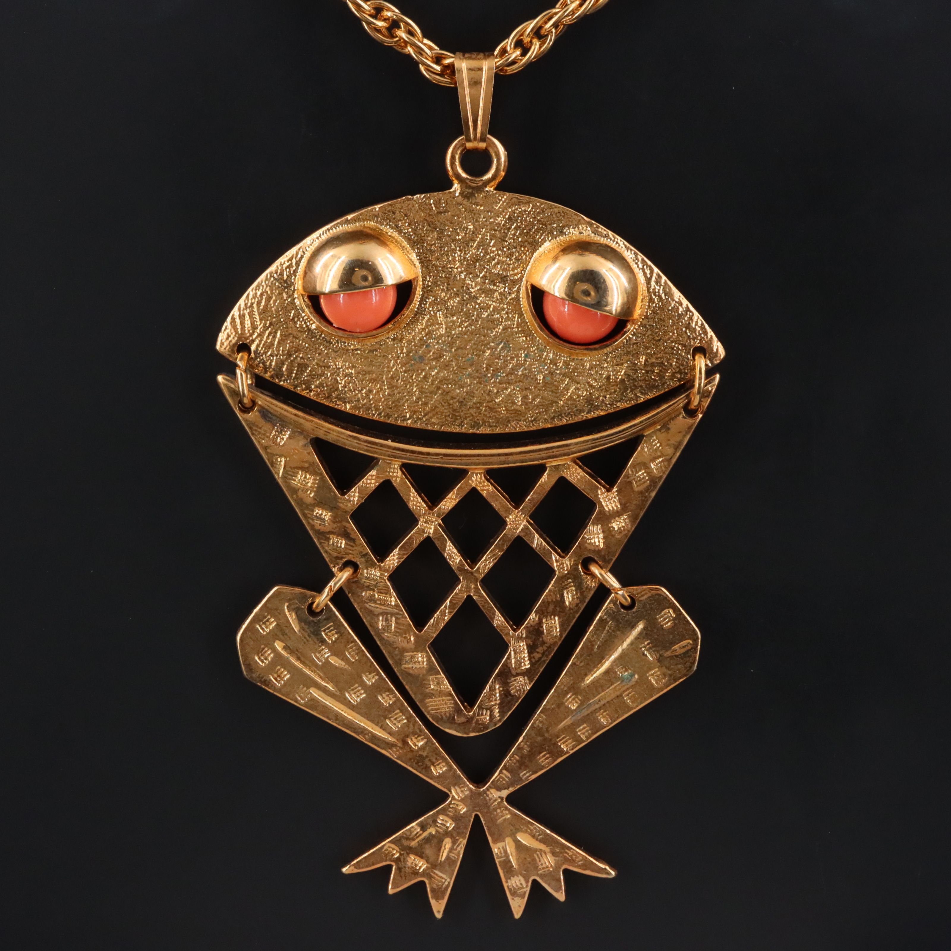 1970s Sarah Coventry Frog Pendant Necklace